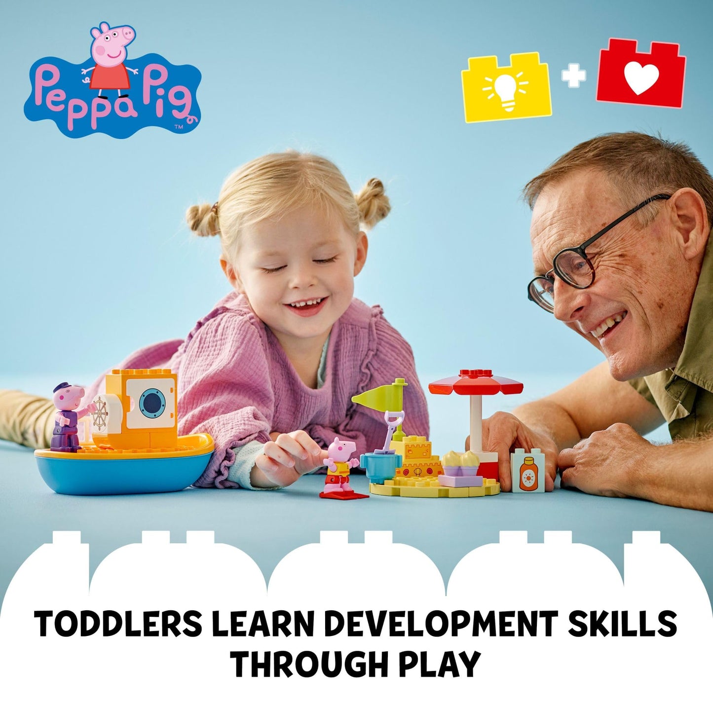 LEGO DUPLO Peppa Pig Boat Trip Bath Toy, Building Block Learning Set for Preschool Kids with 2 Peppa Pig Figures Included, Water Toy Gift Idea for Toddlers Ages 2 and Up, 10432