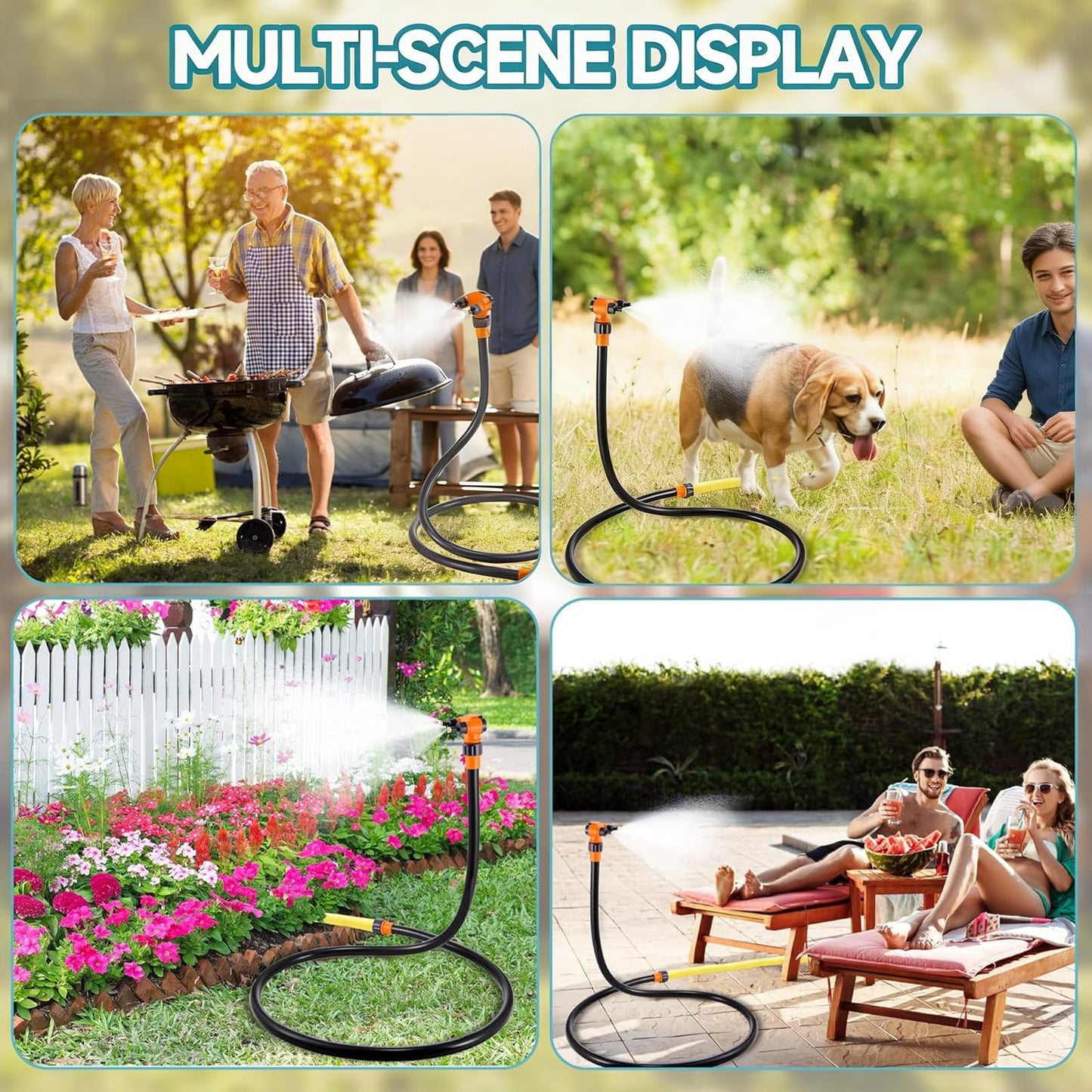 Misters for Outside Patio, Flexible Standing Mister, Portable Misting System for Cooling Outdoor, Water Mister for Garden, Backyard, Mist Playing, Patio Cooling