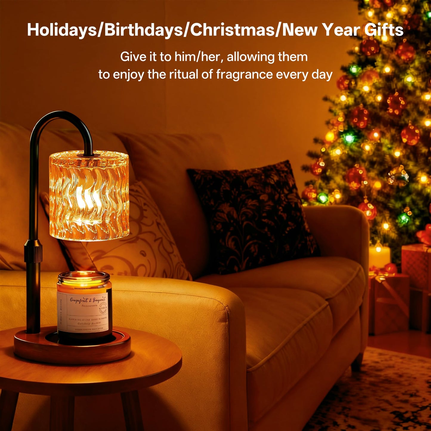 Homelist Candle Warmer Lamp, 2026 New Years Decorations, Adjustable Height Candle Warmer with Timer, Gifts for Women, Mother's Day for Mom Dimmable Candle Lights for Bedroom, Tea Room, Rest Room