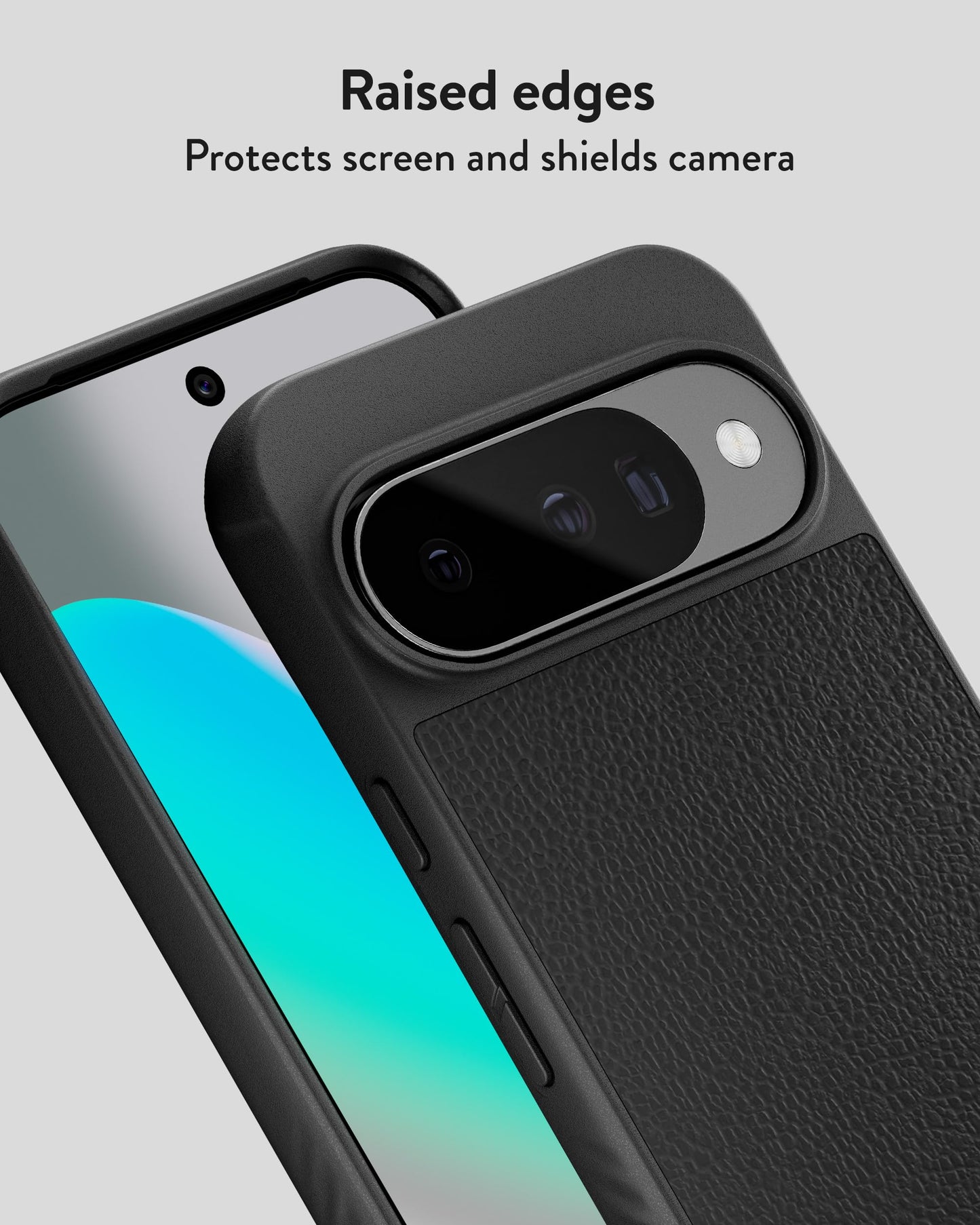 Mous for Google Pixel 10/10 Pro (2025) Case, Compatible with Qi2 MagSafe and Pixelsnap - Limitless - Protective Pixel 10/10 Pro Black Leather Case - Shockproof Phone Cover, Black