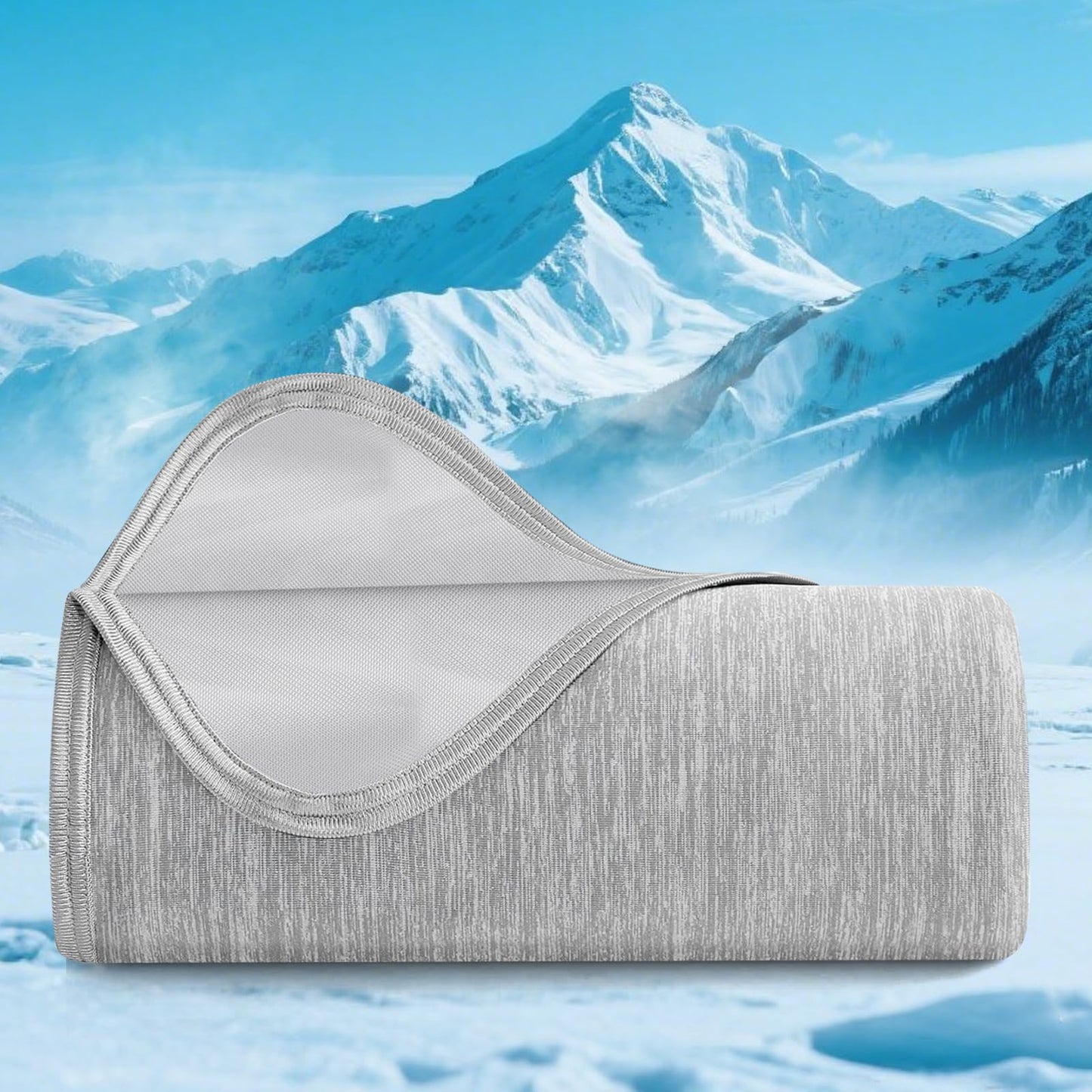 Uplayteck Cooling Blanket Double-Sided Ice Blanket Single with Breathable Cold Fabric, Machine Washable, Summer Blanket for Hot Sleepers & Night Sweats (Grey, 59 x 79 inches)