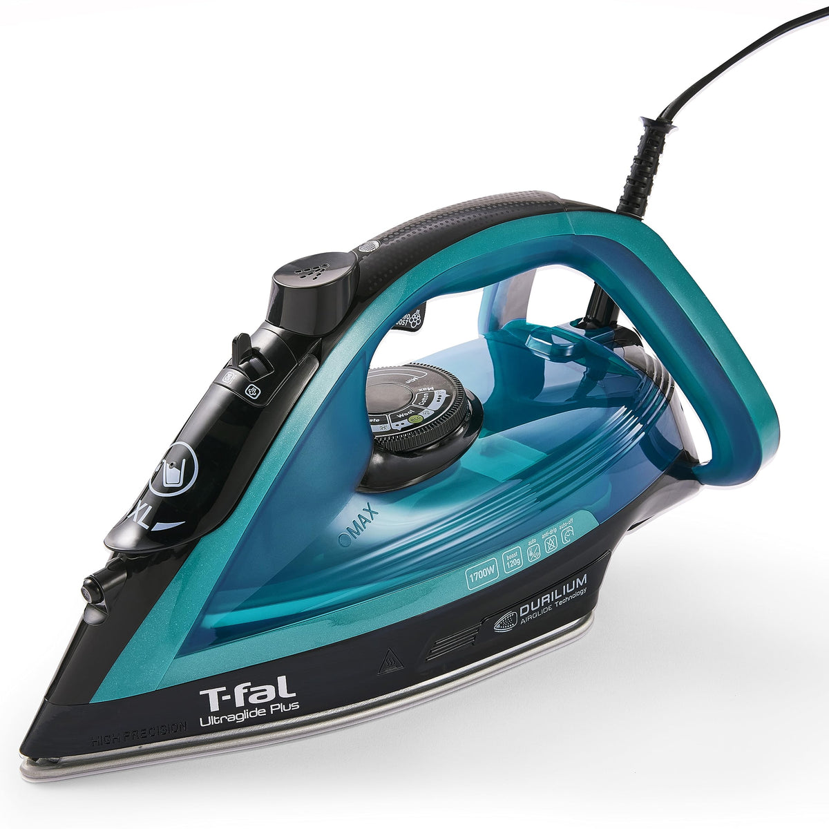 T-Fal Ultraglide Steam Iron for Clothes Durilium Soleplate, Precision Tip, Anti-Drip, Auto-Off 1800 Watts Ironing, Steaming