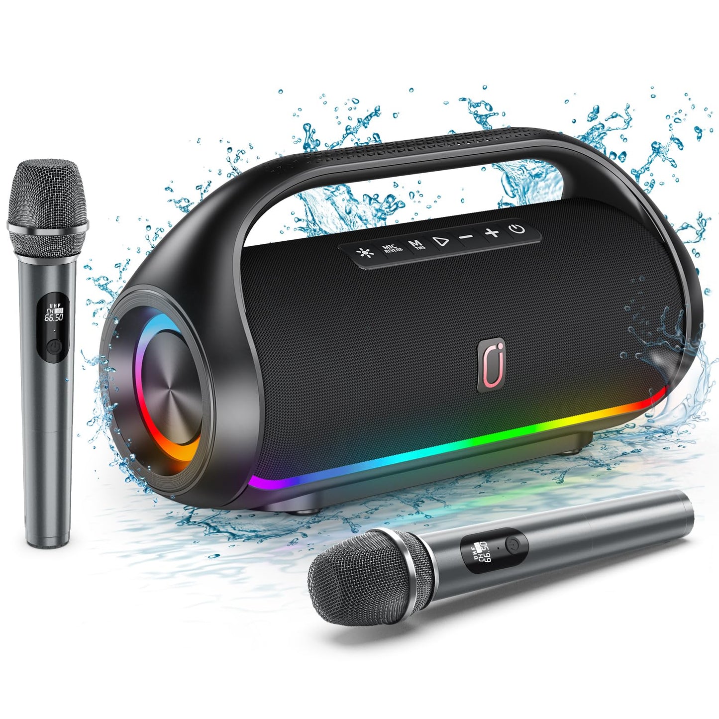 Karaoke Machine with 2 Microphones, Portable Karaoke Speaker for Adults and Kids (D20)