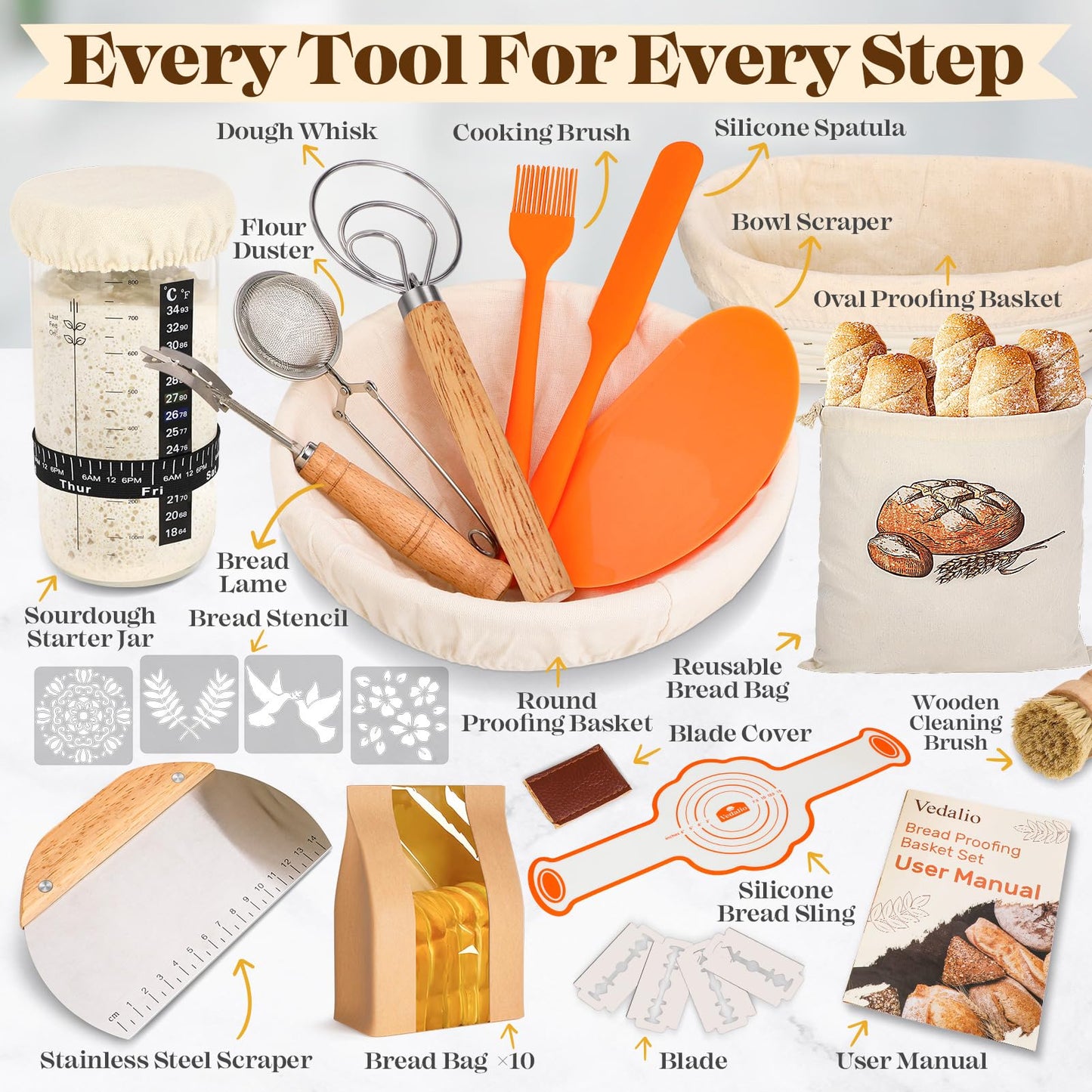 Sourdough Bread Starter Kit, Sourdough Starter Kit, Sour Dough Starter Kits, Baking Essentials, Gifts for People Who Love Baking Sourdough Starter Jar Sourdough Tools