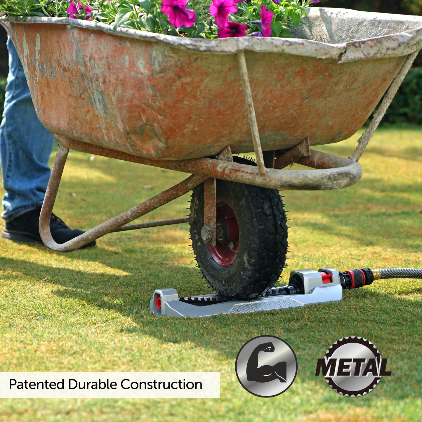 Eden 94110 Lawn & Garden Metal Osciallating Water Sprinkler for Yard
