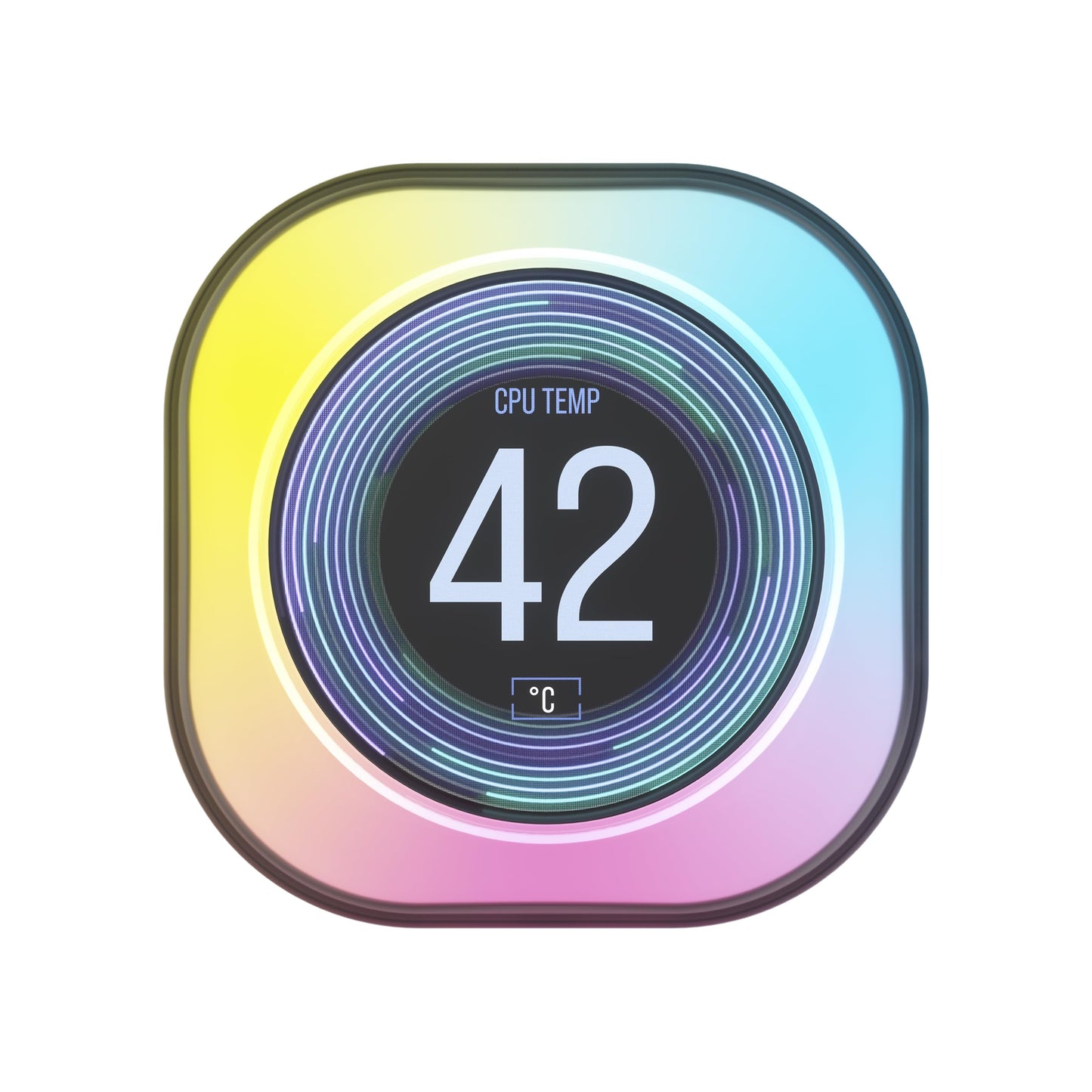 CORSAIR iCUE Link AIO LCD Screen Module - 2.1” IPS LCD Screen - 24 Individually Addressable RGB LEDs - Tool-Free Installation - White