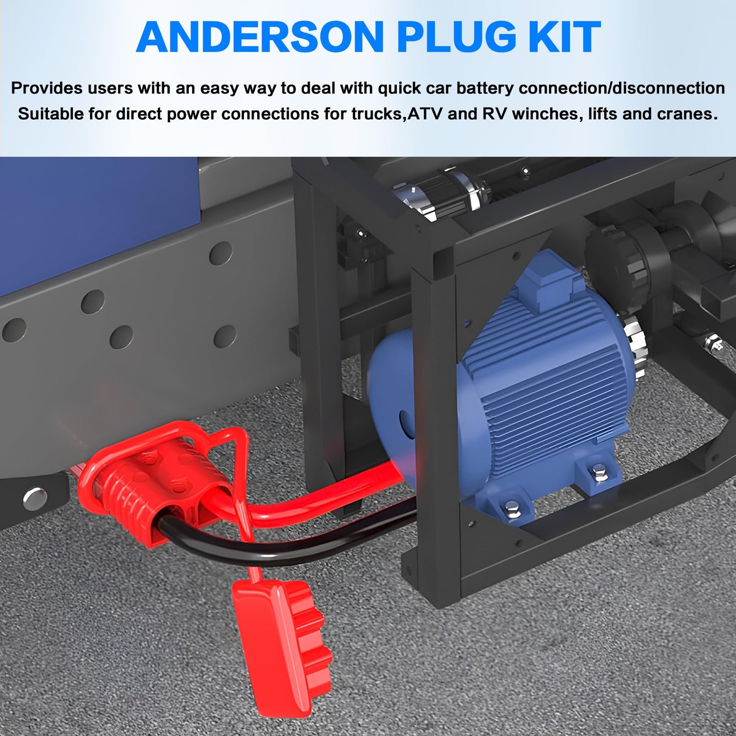 jamgoer Anderson Connector 175A 2-4 Gauge Battery Quick Connect/Disconnect Plug Kit 12V-36V for Car ATV Winch Trailer Motor, 4 Pack Red