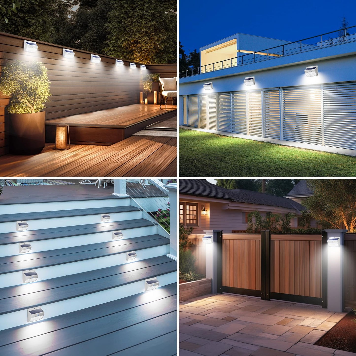 Peaur 3 Lighting Modes Solar Lights Outdoor, 8 Pack 138LED Solar Motion Sensor Light, IP65 Waterproof Wireless Wall Lights Solar Powerd Security Lights for Fence Yard Garden Deck Garage-White