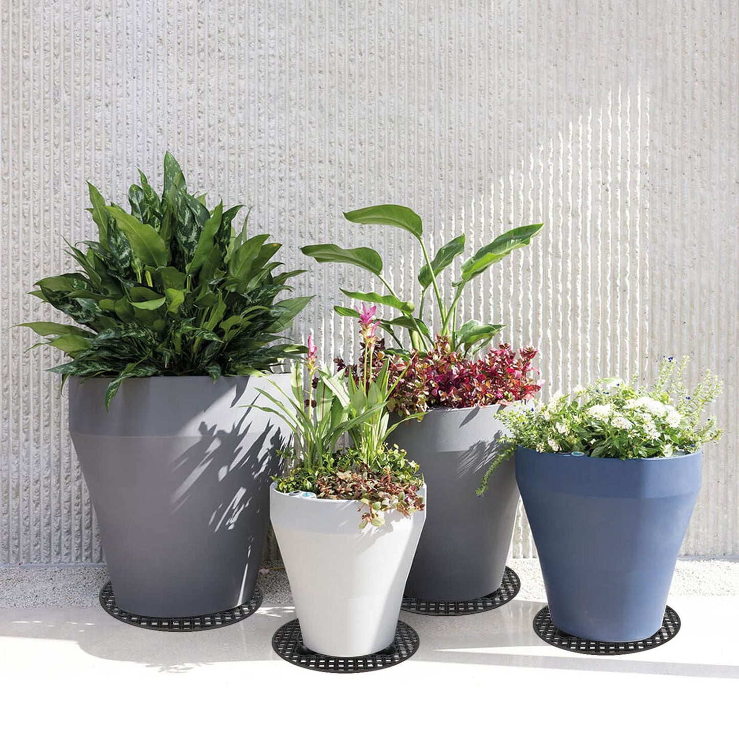 12 PCS Plant Risers for Inside Pots - 12 Inch Plastic Plant Stand Pot Elevator - Plant Lifter Deck Protectors for Pots, flower, Indoor and Outdoor Use