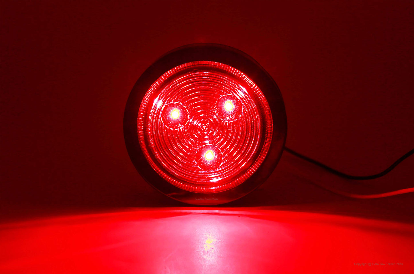 PEAKTOW PTL0283 Round LED 2.5” Submersible Clearance Marker Lights With Grommets and Plugs 8PK (4pcs Amber + 4pcs Red)