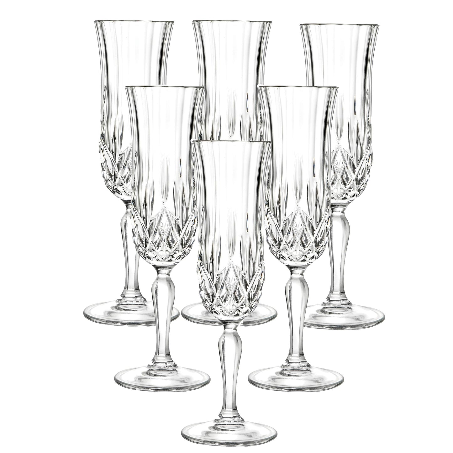 Lorren Home Trends RCR Opera Crystal Champagne Glass, Set of 6