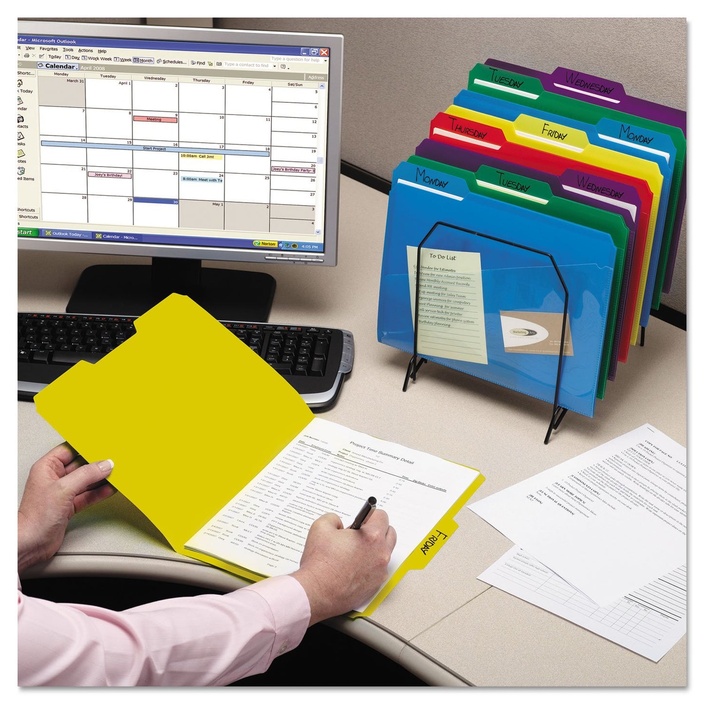 Smead Polypropelene Folder with Pocket, Letter, 1/3 Cut Tab, Assorted Colors, 30 Per Box (10540)
