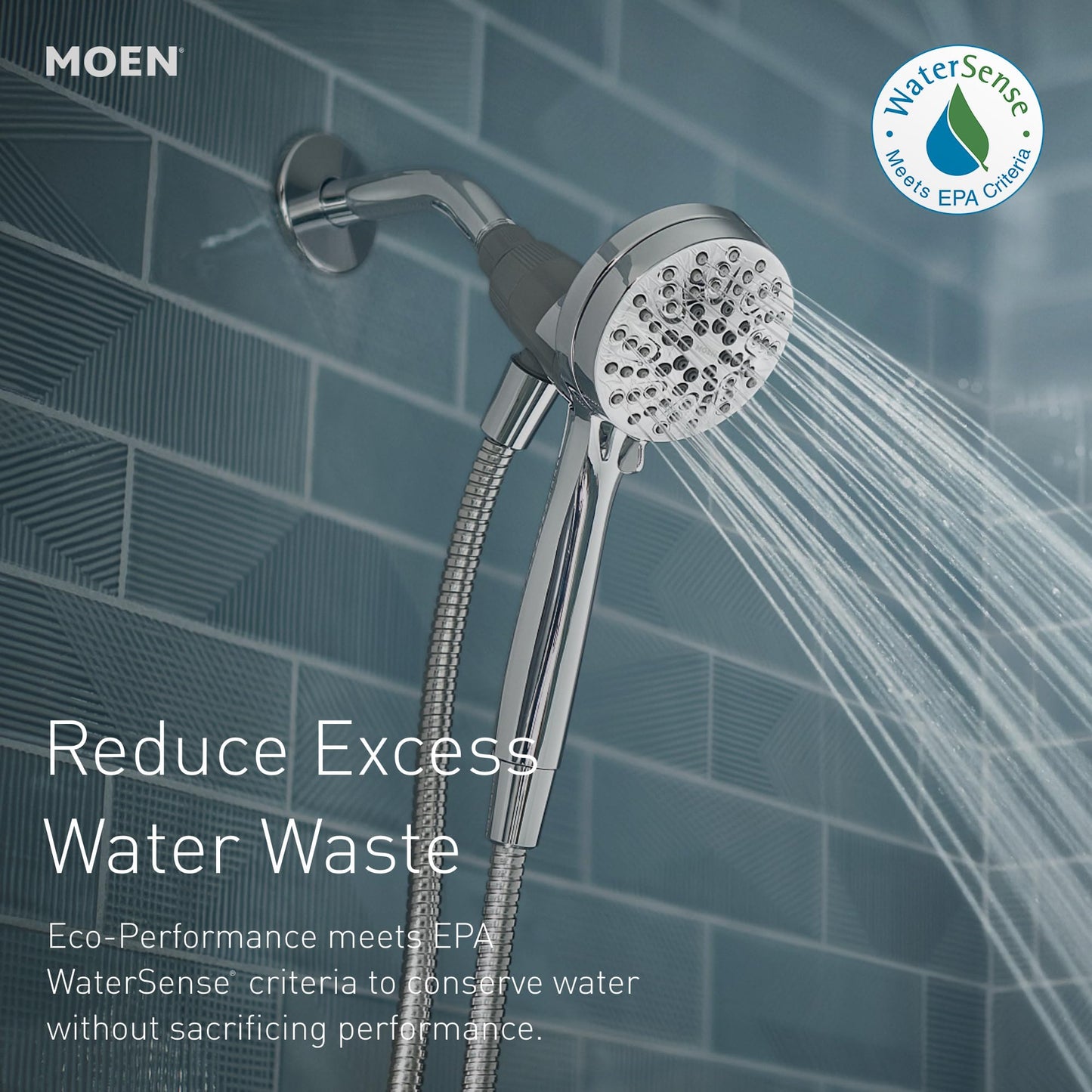 Moen 26100 Engage Magnetix 3.5-Inch Six-Function Handheld Showerhead with Magnetic Docking System, Chrome