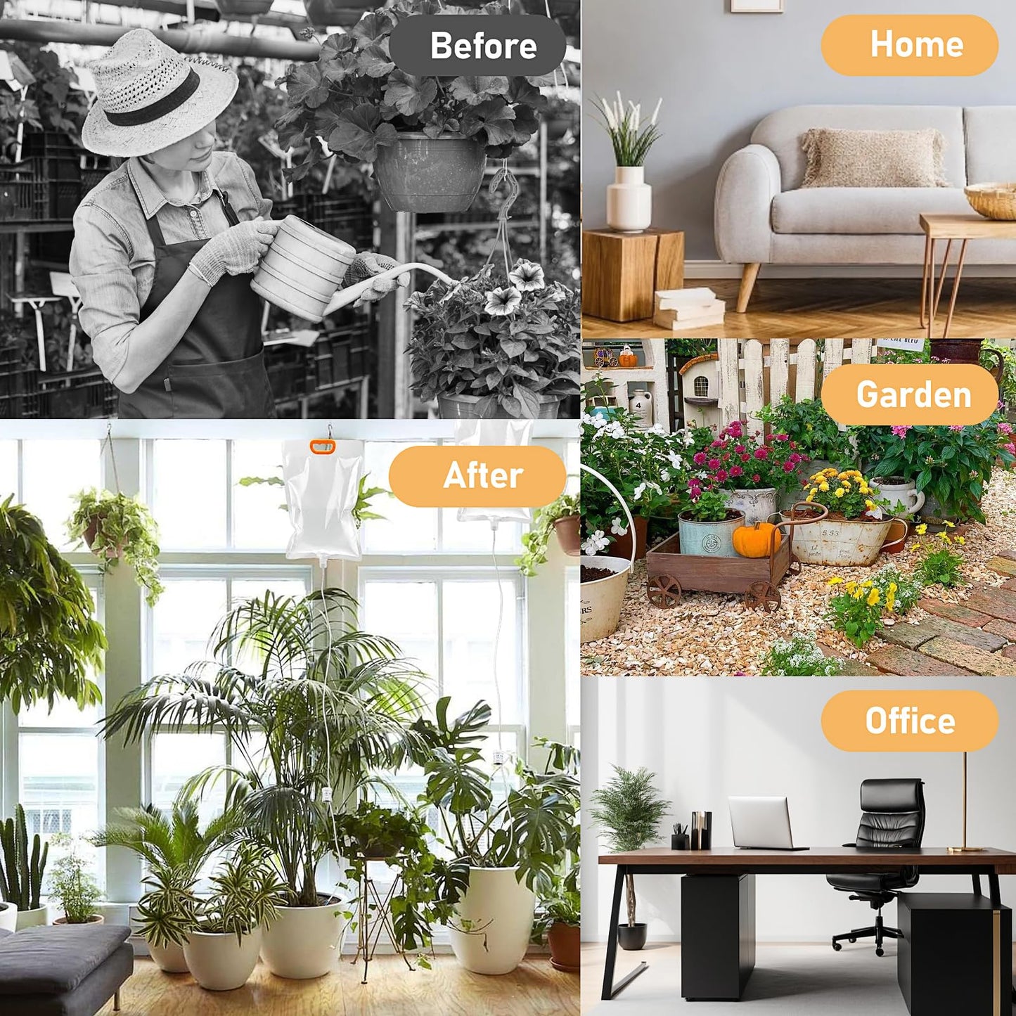 12 Pcs Self Watering System for Plants, 3.5 L Plant IV Water Bag Automatic Plant Waterer Self Watering IV Drip Bag Irrigation Drip Watering Bag with Adjustable Flow for Indoor Outdoor Potted Plant