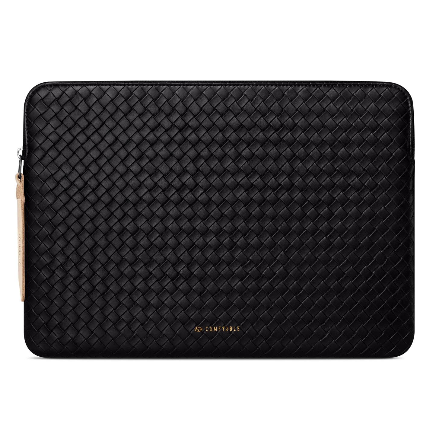 Comfyable Woven Laptop Sleeve 13 Inch Faux Leather Compatible with 13/13.3/14 Inch MacBook Air & MacBook Pro M5 M4 M3 M2 2025-2021, Mac Travel Case for Men Women, Computer Sleeve, Black