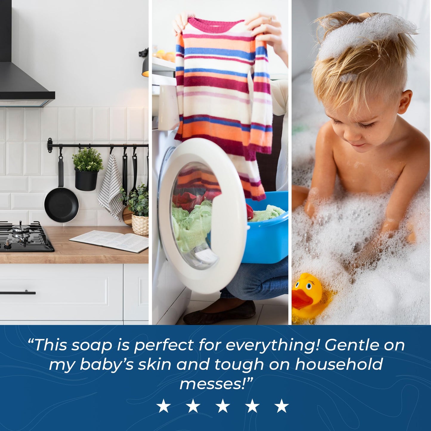 Castile Liquid Soap 946ml, Made in Canada Organic Certified, Unscented Baby Soap, Made with Organic Oils, 18-in-1: Face, Hair, Laundr, Dishes, Plant Food, 82% Less Plastic, For Sensitive Skin and Babies, 32 oz, All-Purpose, Biodegradable, Hand Soap, Non-G