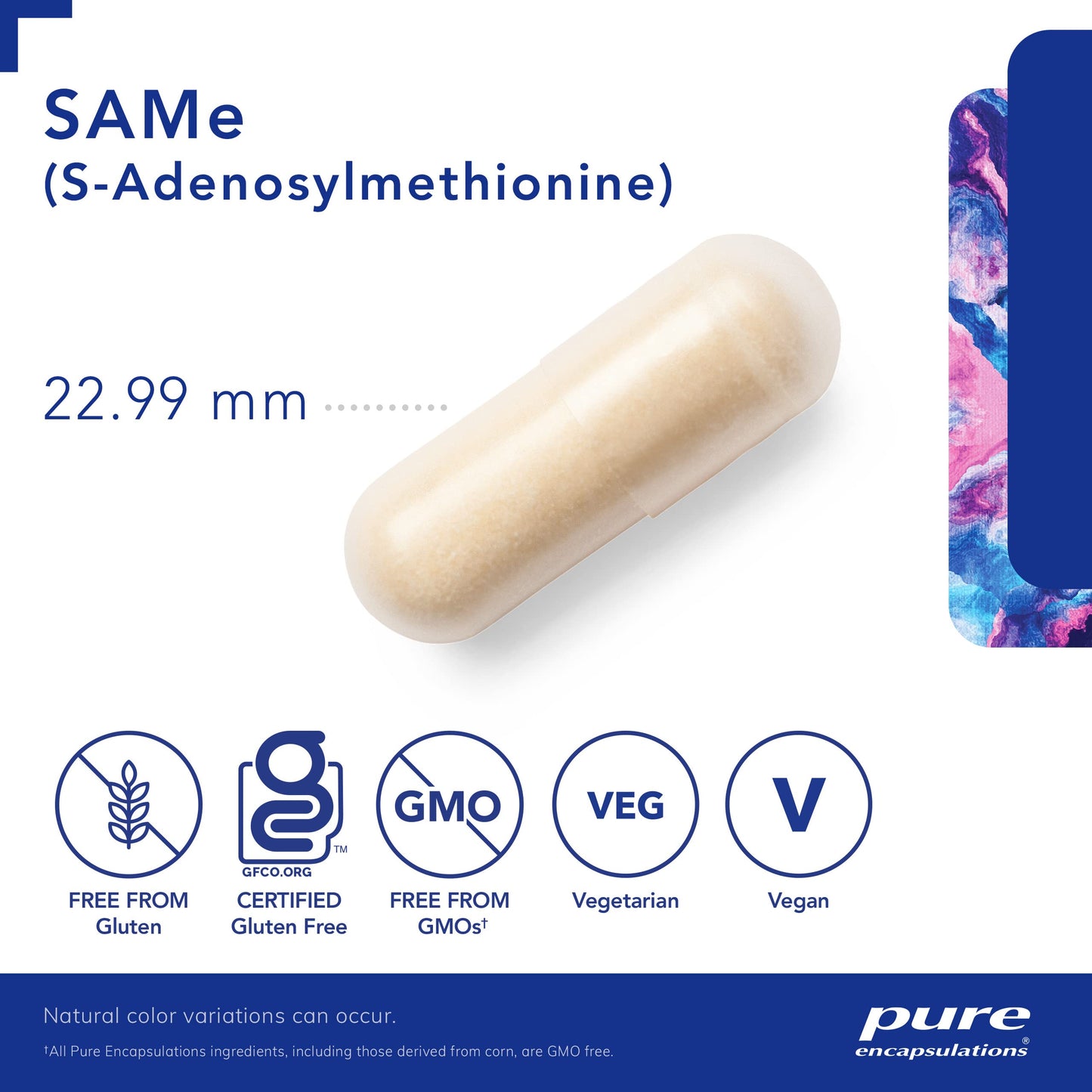 Pure Encapsulations SAMe S-Adenosylmethionine 180's - Supports Phosphatidylcholine Production & Cellular Membrane Integrity - Supports Joint Flexibility - Gluten Free & Non-GMO - 60 Capsules