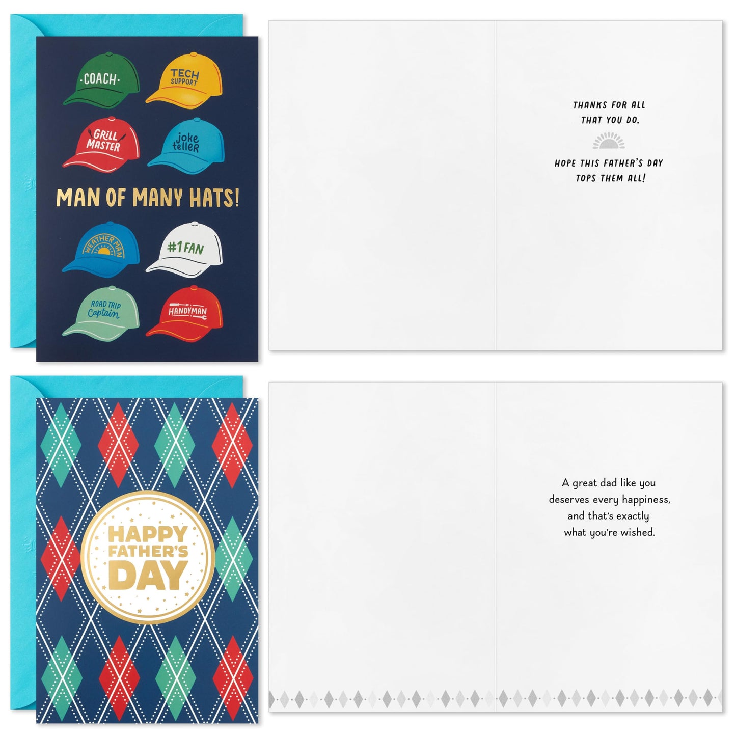 Hallmark Father's Day Card Assortment (24 Cards with Envelopes, 6 Designs)