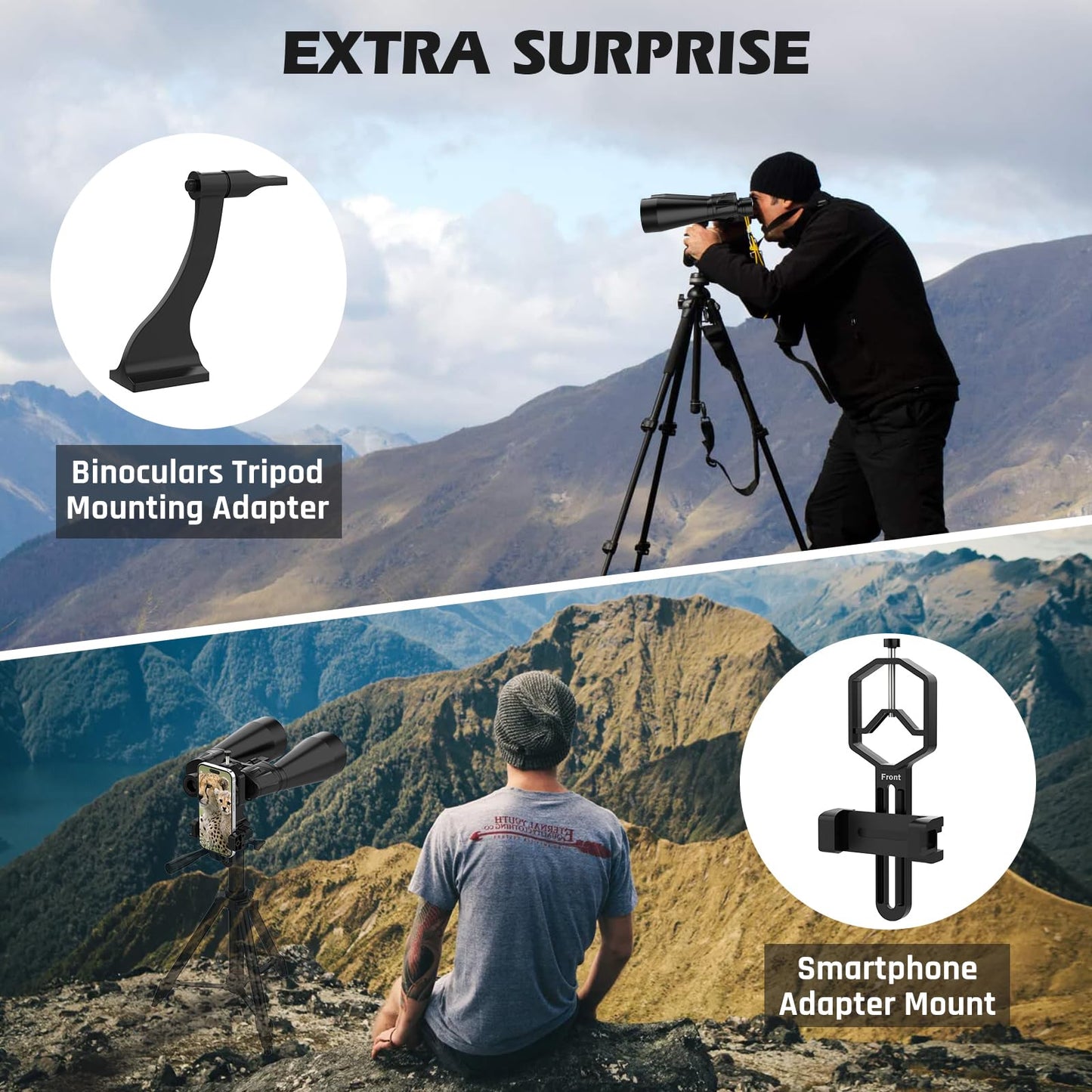 18X70 High Power Binoculars for Adults-Outdoor and Astronomy Binocular,Large Aperture for Long Distance Viewing with Smartphone Adapter Mount and Binocular Tripod Adapter