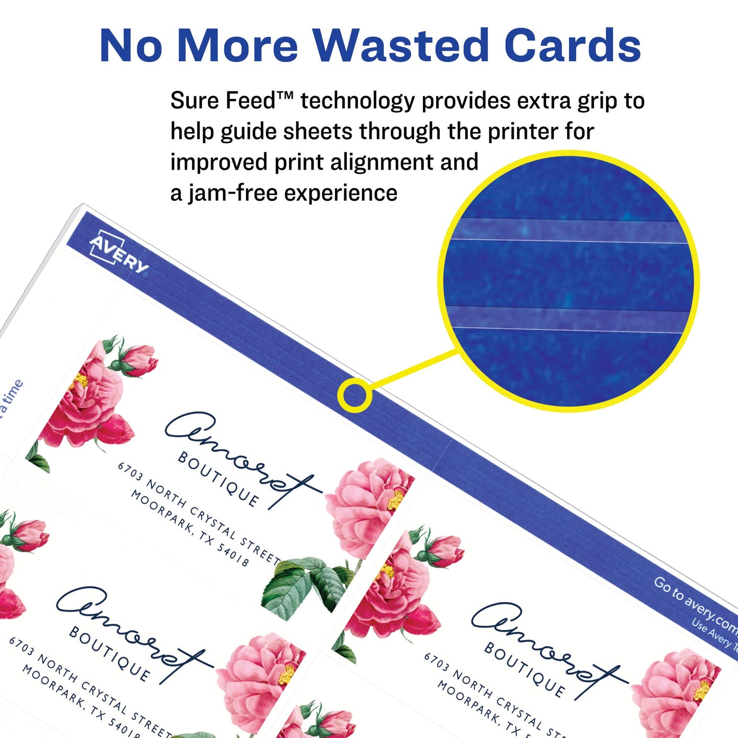 Microperforated Business Cards with Sure Feed, Inkjet