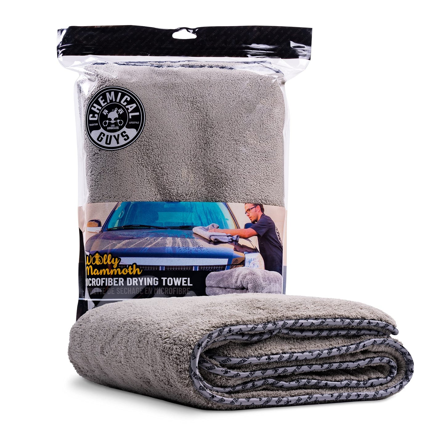 Chemical Guys Woolly Mammoth Microfiber Towel (36" x 25") Cars, Trucks, SUVs, RVs, Home, Pets, Messes, Grey