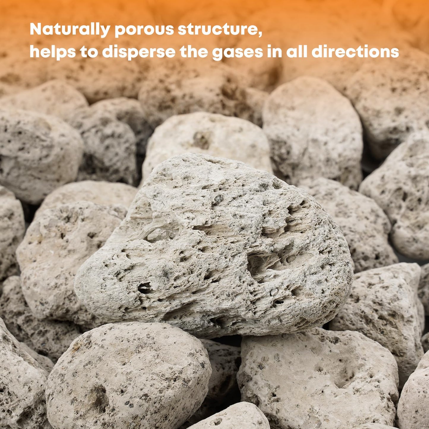 Stanbroil Light Weight White Lava Rock Granules - Natural Volcanic Rocks Decorative Landscaping Stones for Outland Living Bond Portable Fire Pit, Gas Log Set and Fireplace - 5 Pounds (1.2" - 1.9")