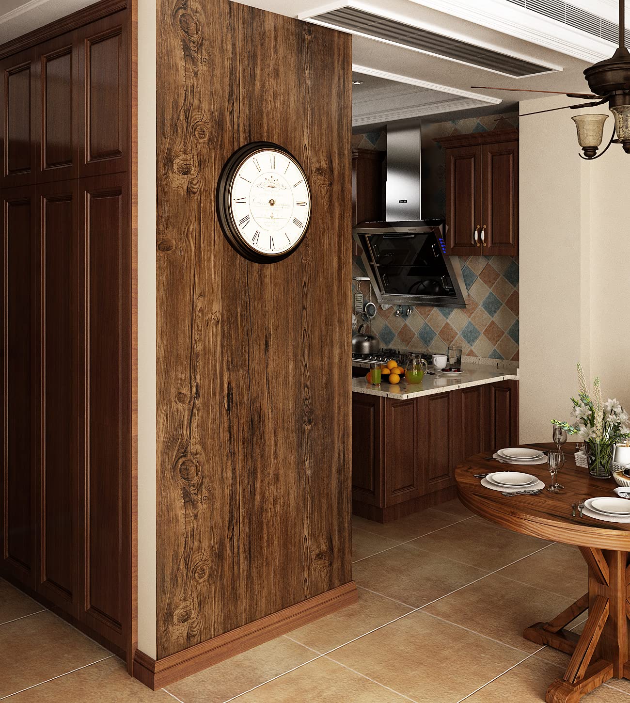 FunStick 24" x 200" Brown Wood Contact Paper for Cabinets Kitchen Countertops Rustic Wood Wallpaper Peel and Stick Distressed Wood Adhesive Paper Thick Wood Grain Removable Wallpaper for Furniture