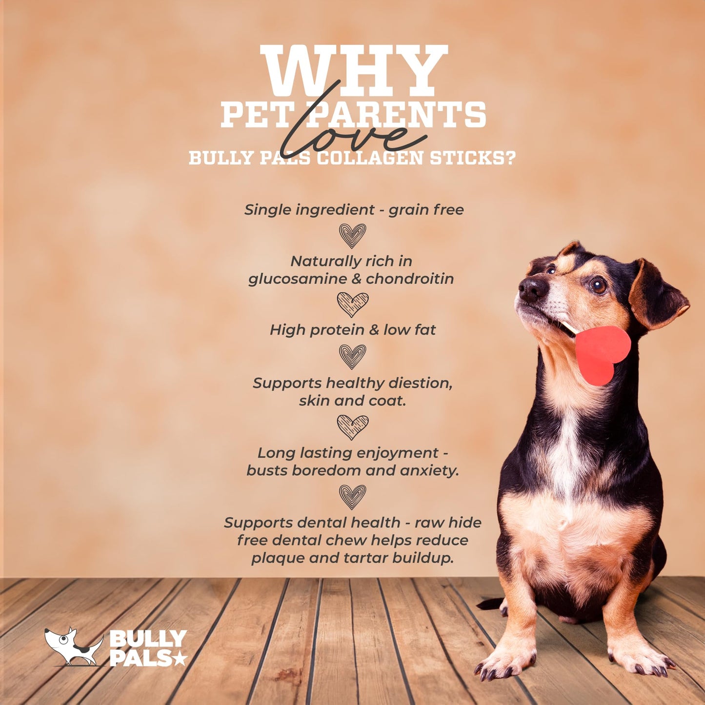 BULLY PALS - 12 inch Extra Thick Beef Collagen Sticks (80-100 gr) for Big Dogs - 4 Pack - Odour Free, Rawhide Free, Long Lasting Alternative to Bully Sticks, All Natural, Protein Rich, Dental Chews