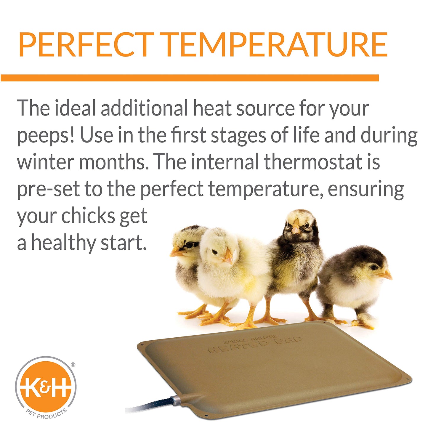 K&H Pet Products Thermo-Peep Heated Pad Tan 9"" x 12"" 25W