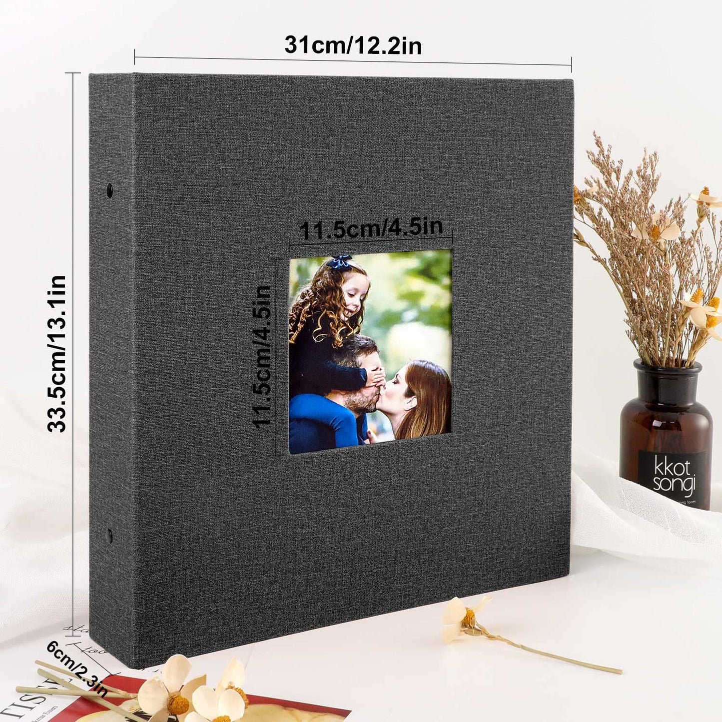 Ywlake Photo Album 4x6 1000 Pockets, Extra Large Capacity Linen Cover Picture Albums Holds 1000 Horizontal and Vertical Photos Black