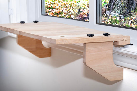 AD Furnishes Original SillMate Window Plant Shelf, 21.25" Sill Shelf for Plants - Verify Sizing First - Cat Perch - Renter Friendly No Drilling/Damage - Sill Extender for Plants - Window Table