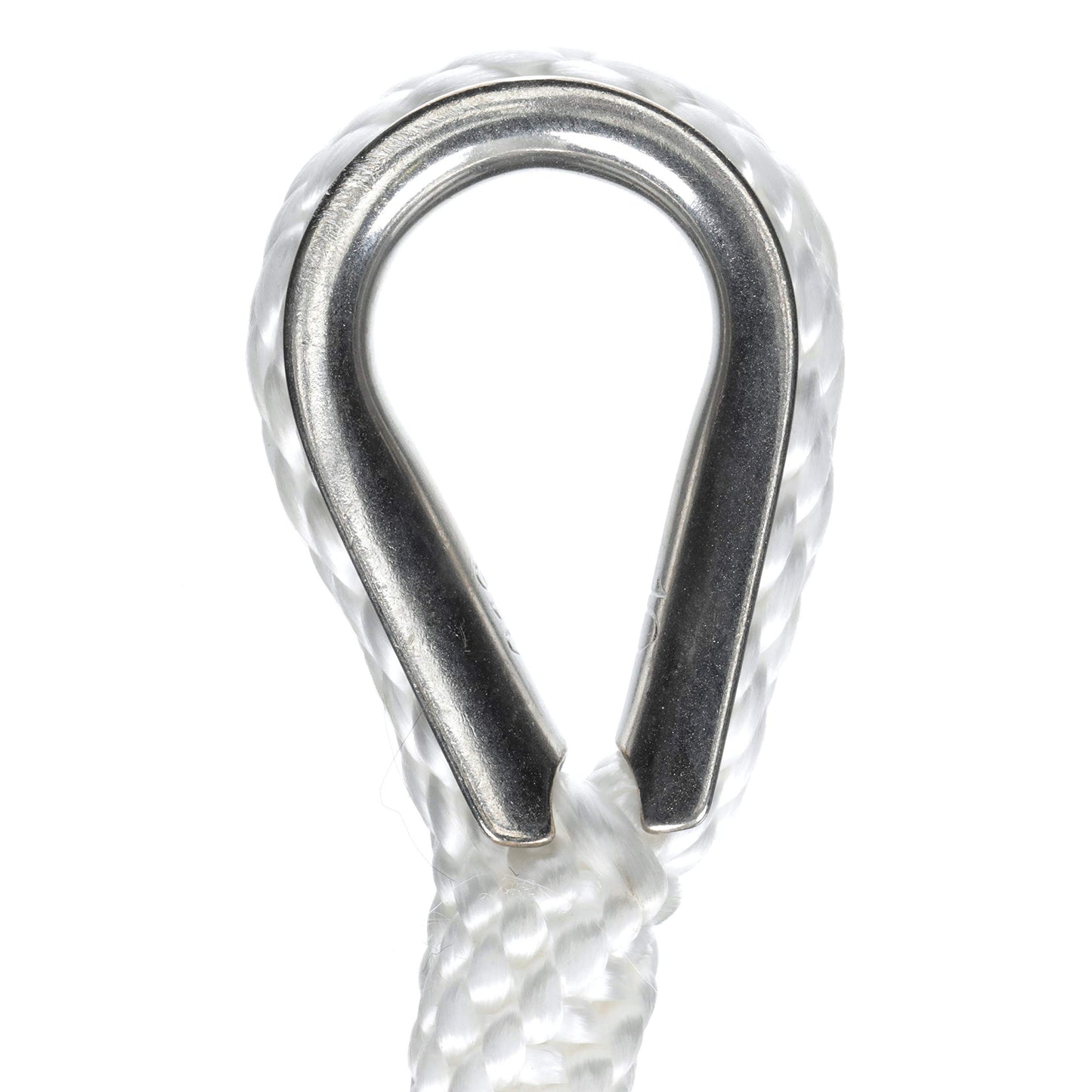 Attwood 11724-1 Solid Braid Multifilament Polypropylene Anchor Line with Thimble 3/8-Inch x 100-Feet, White