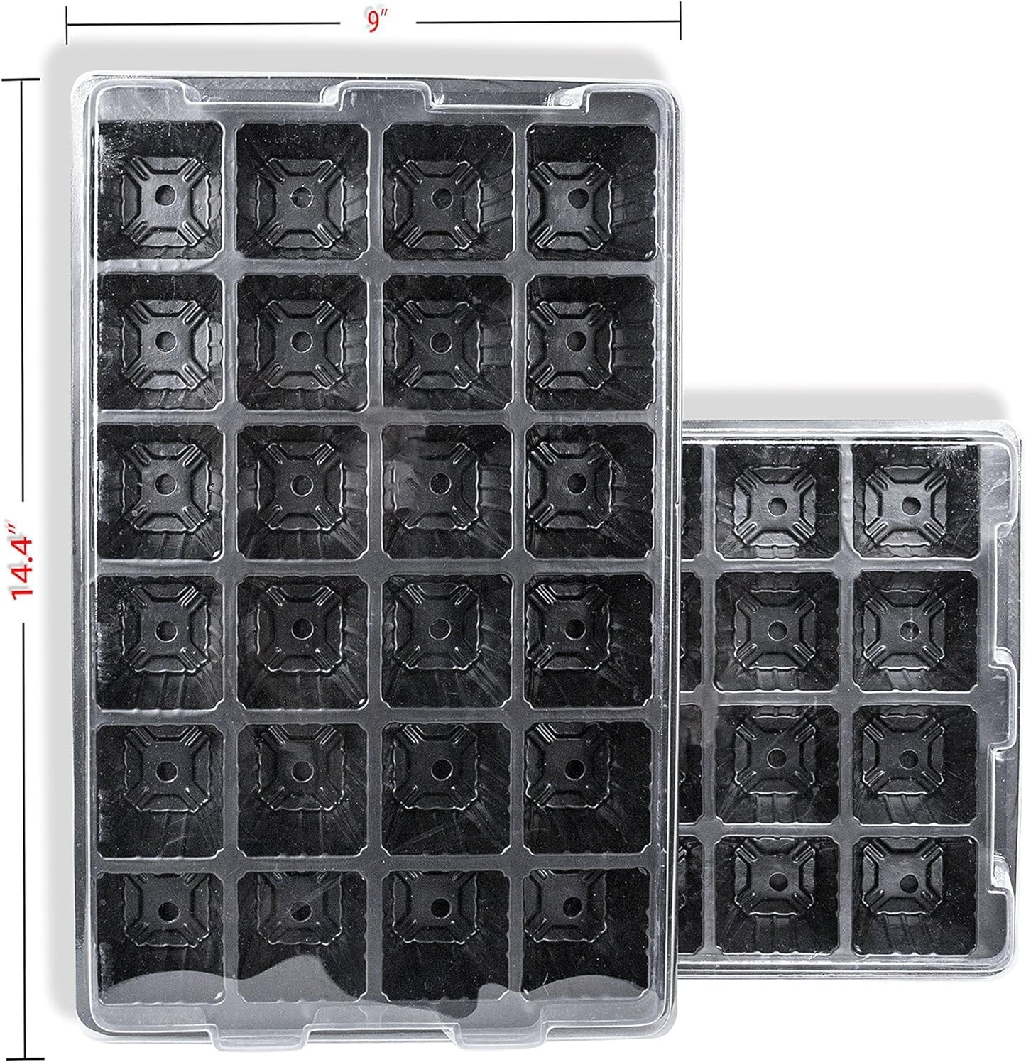 10 Pack -240 Cells -24 Grow Trays with Humidity Dome and Cell Insert - Mini Propagator for Seed Starting and Growing Healthy Plants Durable Reusable and Recyclable