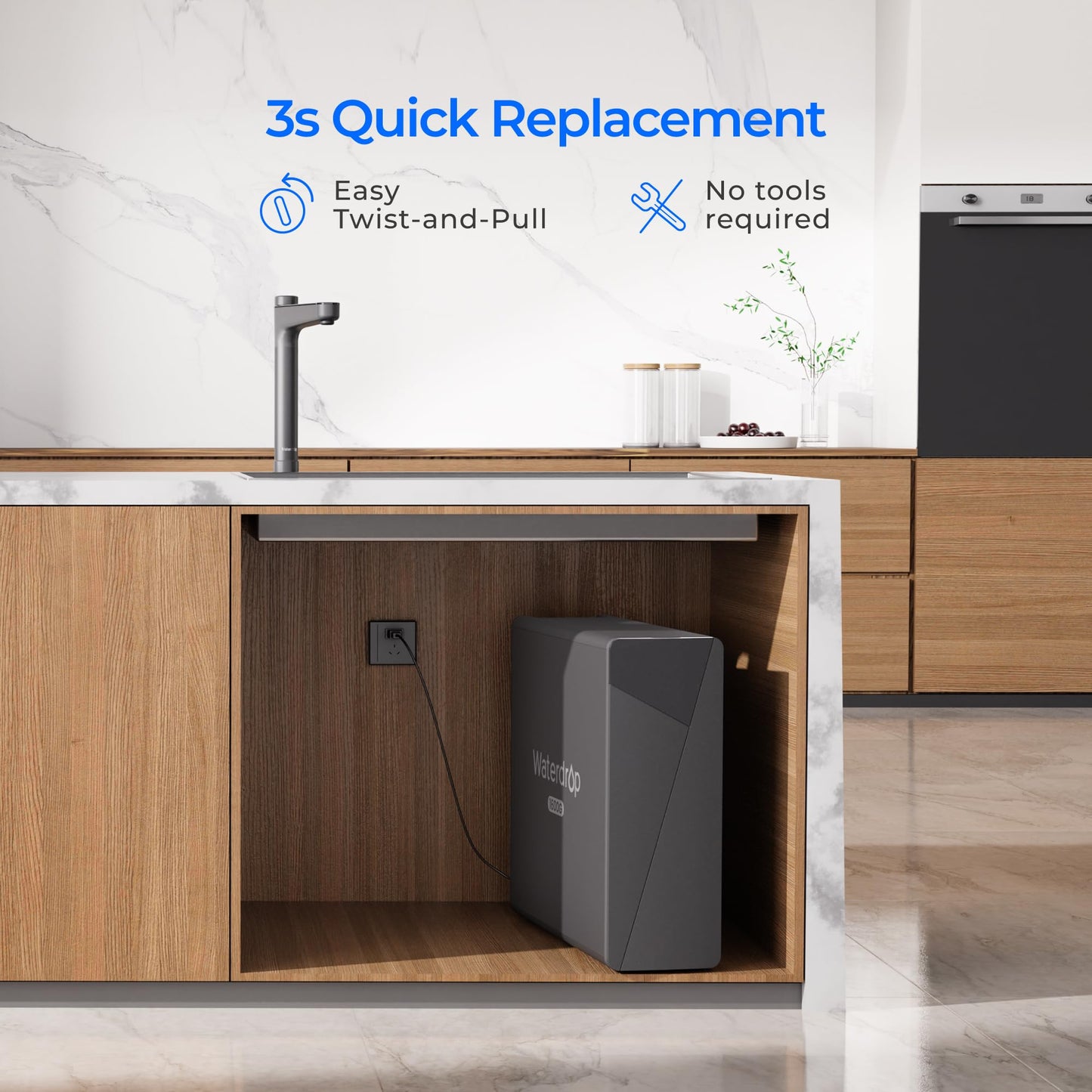 Waterdrop WD-F2 Filter, Replacement for WD-X8, X12-Basic, X12-Alkaline & X16 Reverse Osmosis Systems, 6-Month Lifetime