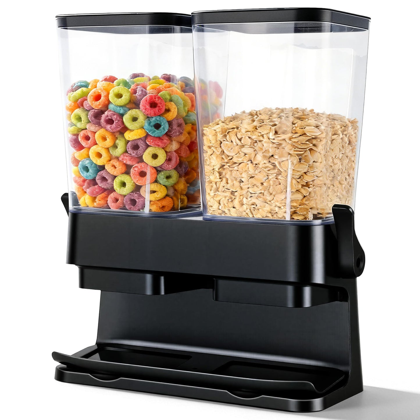Adorabby Cereal Dispenser Countertop 2 Pack, Double 3L Airtight Cereal Storage Container for Kitchen Pantry, Large Capacity Clear Dry Food Organizer For Cereal, Nuts, Coffee Beans, Pet Food
