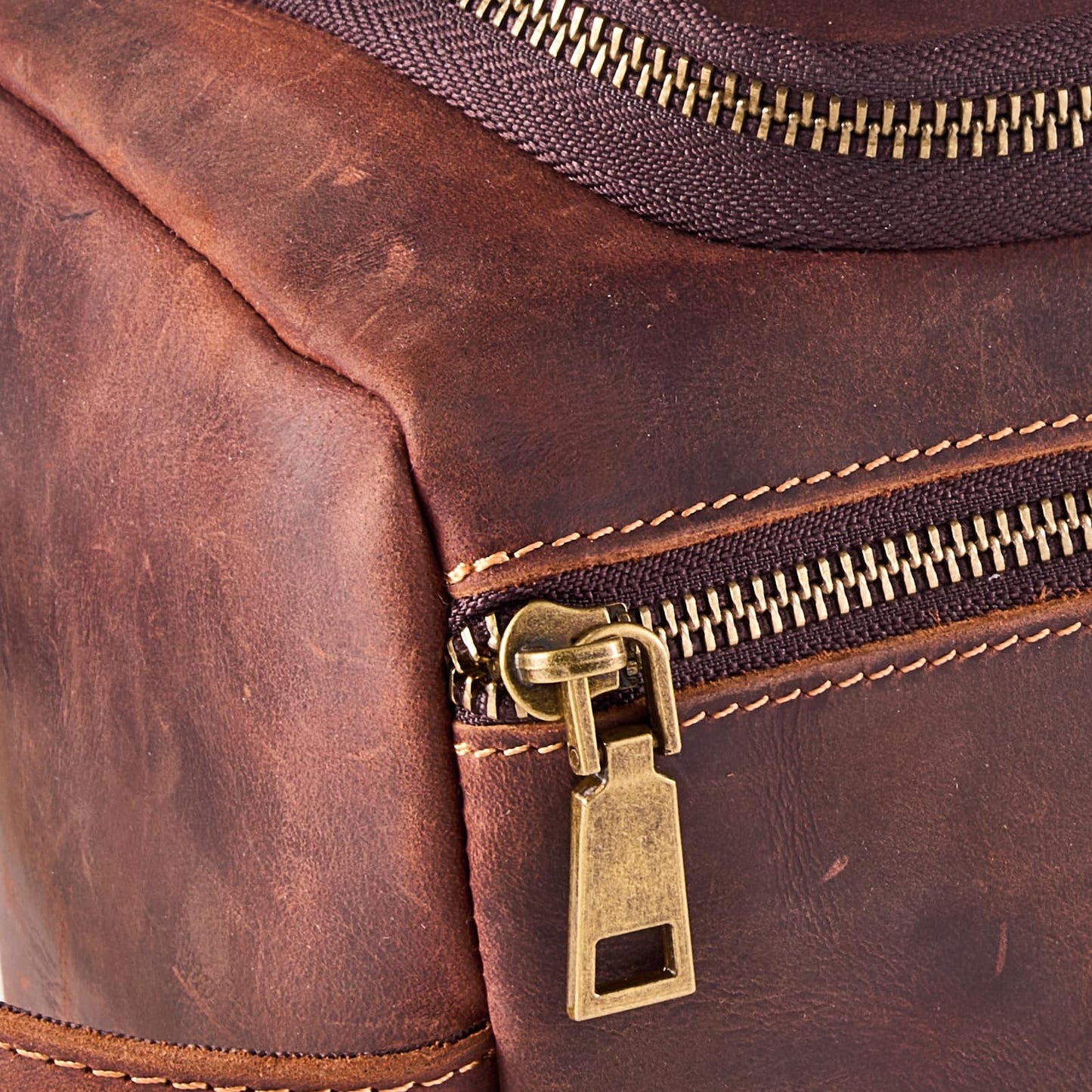 EURYNOME Leather Unisex Toiletry Bag Travel, Genuine Leather Shaving Dopp Kit - Leather Mens Toiletry Bag With Hook -Leather Makeup Cosmetic Organizer Kit - Men Travel Toiletries Bag Groomsmen Gift,