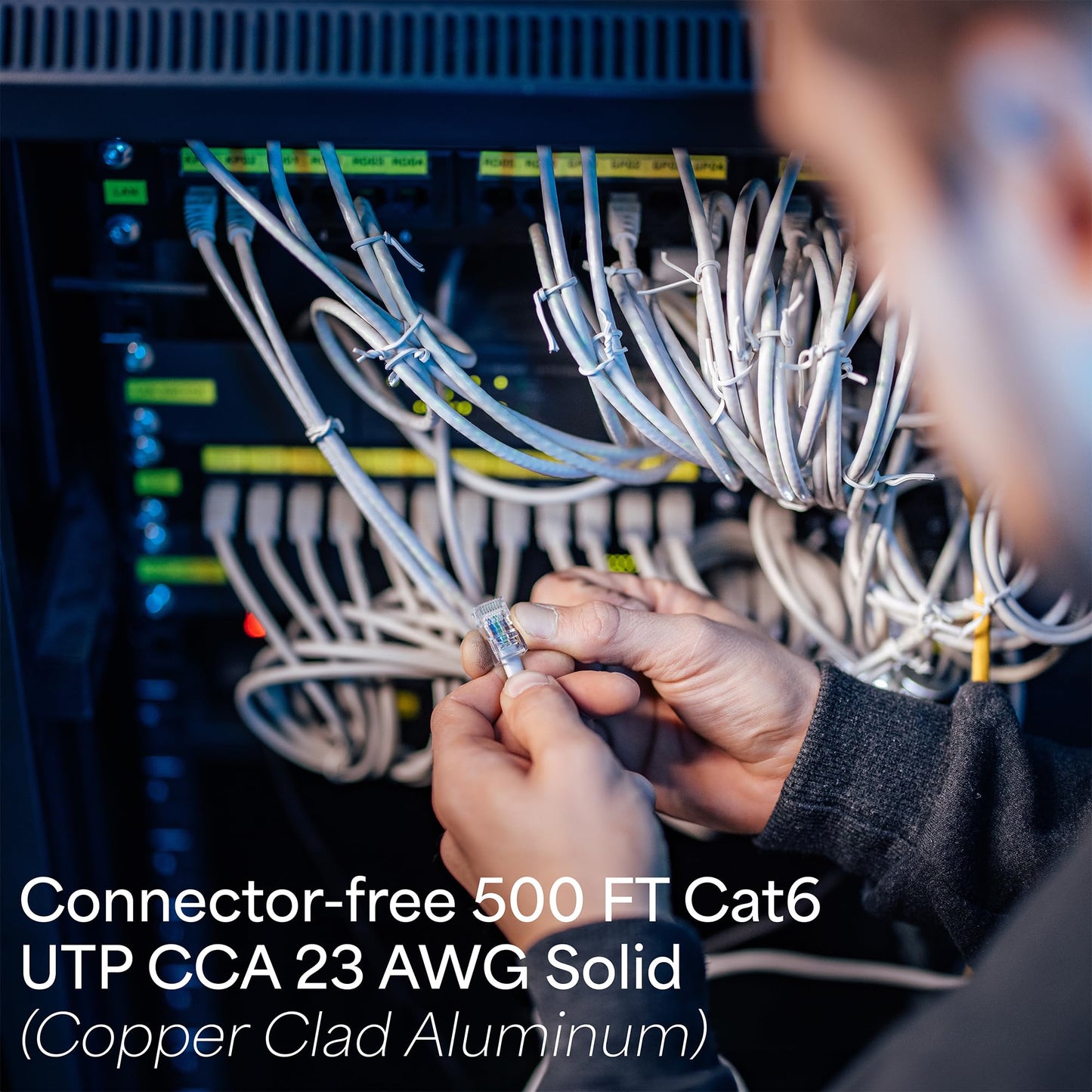 VIVO 500 ft Bulk Cat6 Wire, CCA Ethernet Cable, 23 AWG, UTP Pull Box, LAN Network, Gray, CABLE-V006