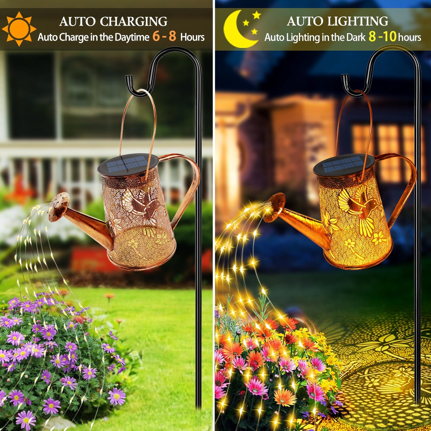 Solar Watering Can Lights, Hummingbird Gifts for Mothers Day Women Mom Grandma Birthday, Waterproof Outdoor Garden Decor Large Hanging Solar Lanterns Garden Lights for Porch Yard Flowerbed Pathway