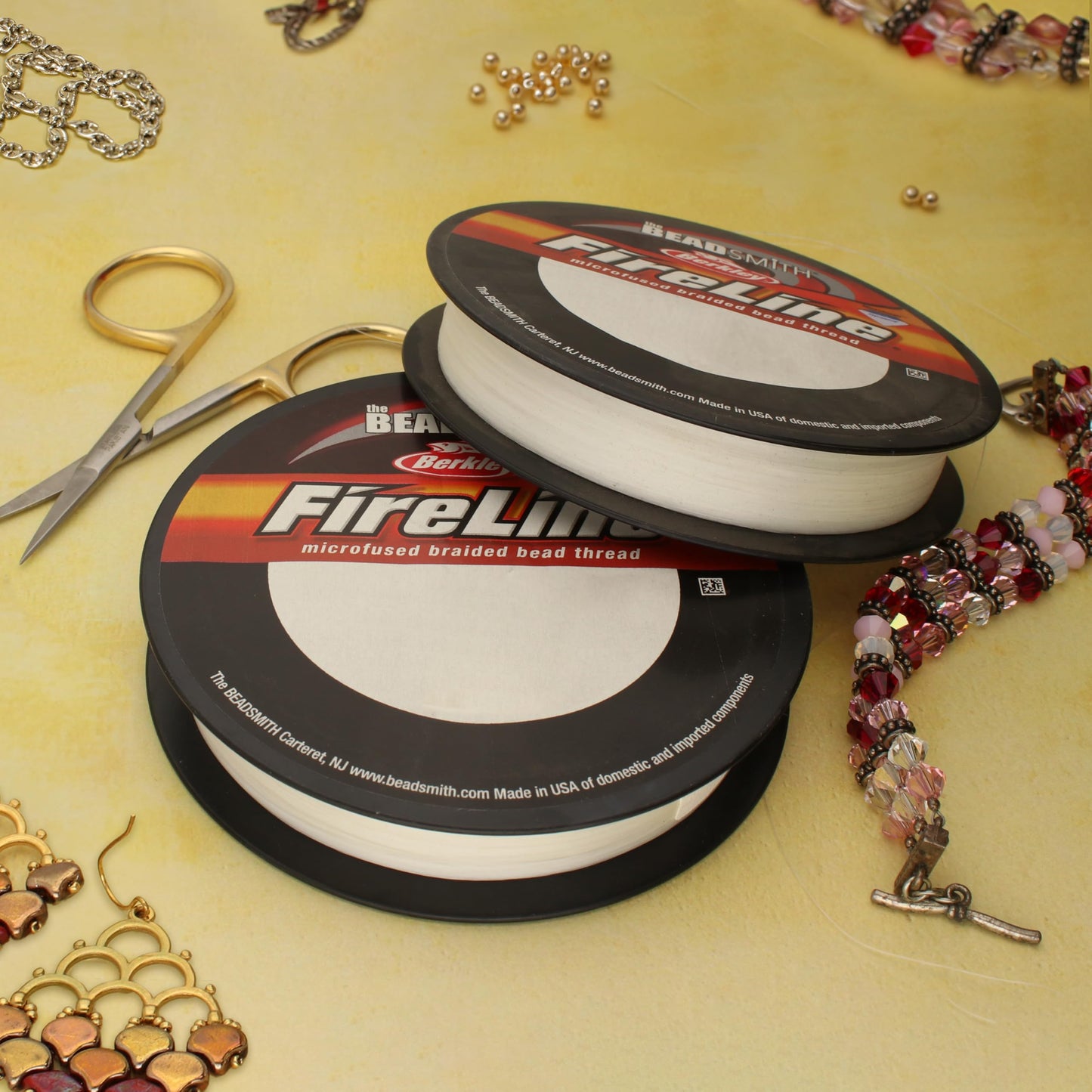 The Beadsmith Fireline by Berkley – Micro-Fused Braided Thread – 6lb. Test.006”/.15mm Diameter, 125 Yard Spool, Crystal Color – Super Strong Stringing Material for Jewelry Making and Bead Weaving
