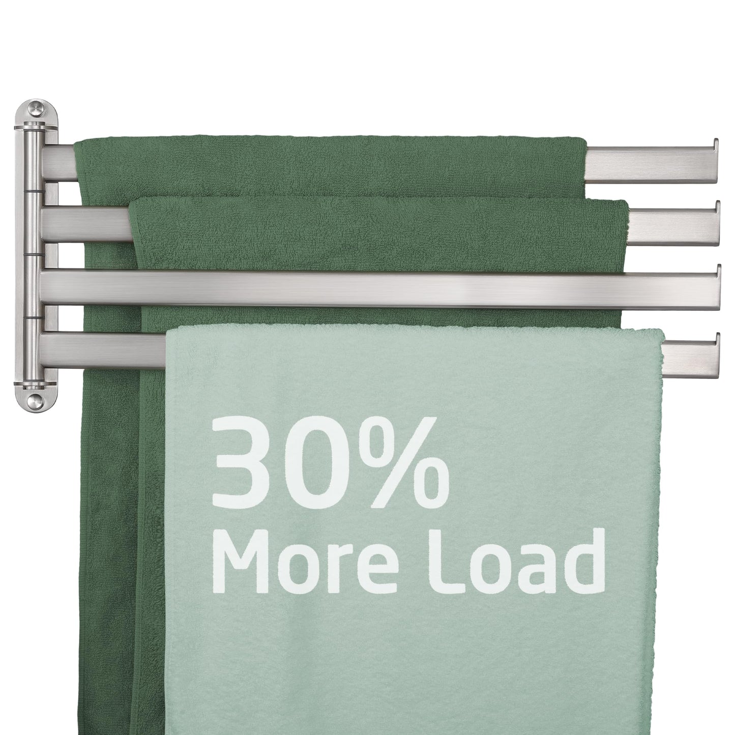 KES Swivel Towel Rack, 19.5" Extra Long Towel Rack Wall Mounted 4 Arm, Swing Out Towel Holder, SUS304 Stainless Steel Brushed Finish, A2104S4L50-2