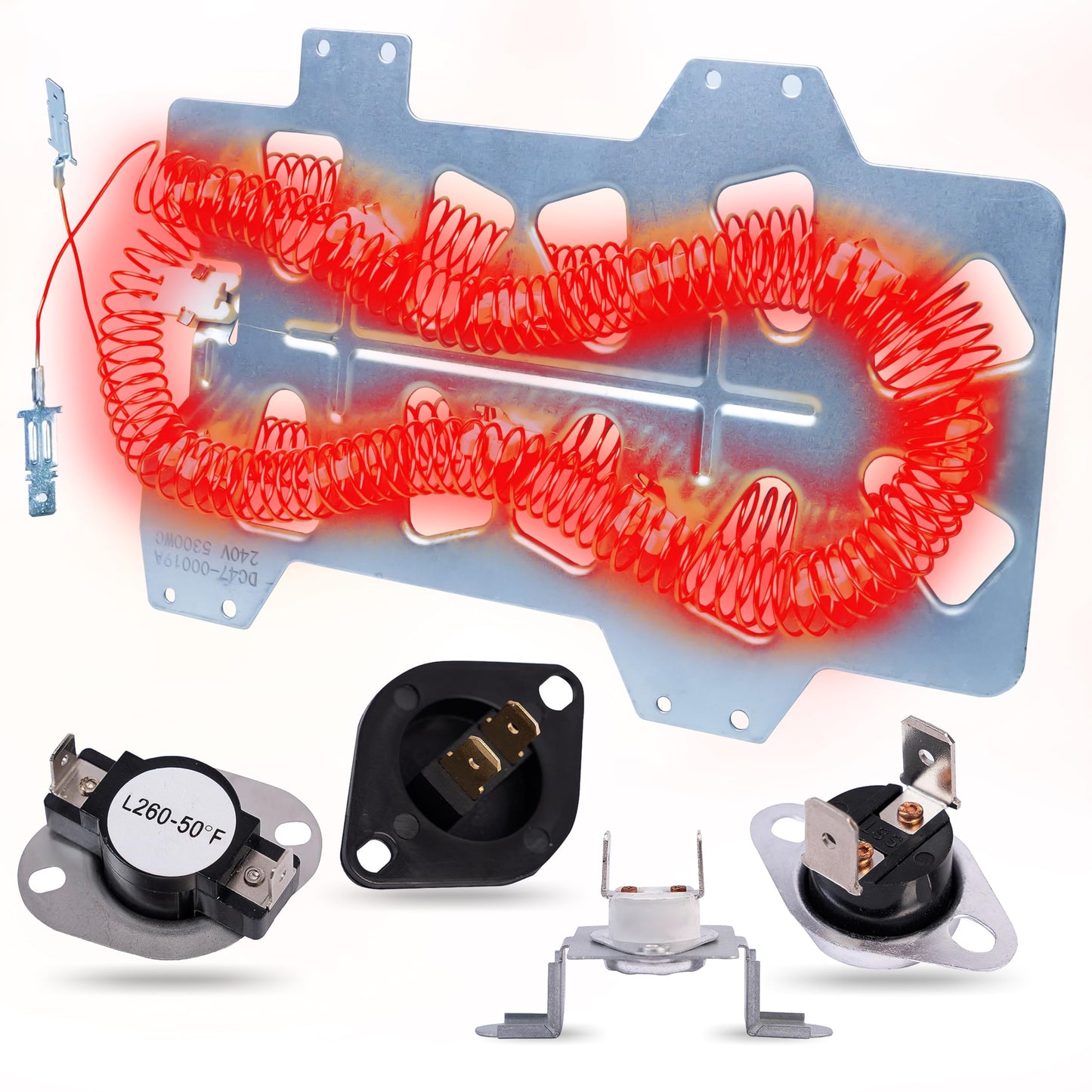 Dryer Heating Element Assembly Replaces For Samsung DV42H5200EP/A3 DV42H5200EF/A3 DV5451AEW/XAA DV40J3000EW/A2 DVE50R5400V/A3 DV219AEW/XAA DV395ETPASU/A1 DV448AEP/XAA DV350AEW/XAA DV330AEB/XAA