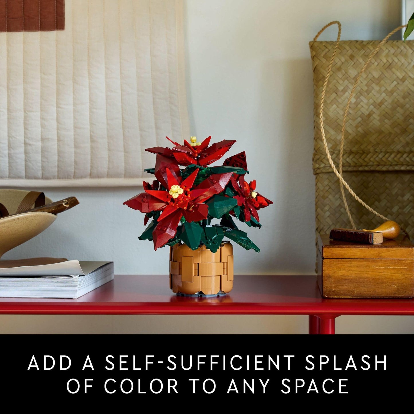 LEGO Icons Poinsettia Building Sets for Adults - Artificial Flowers for Decoration - Festive Holiday Flowers for Table Centerpiece - 10370