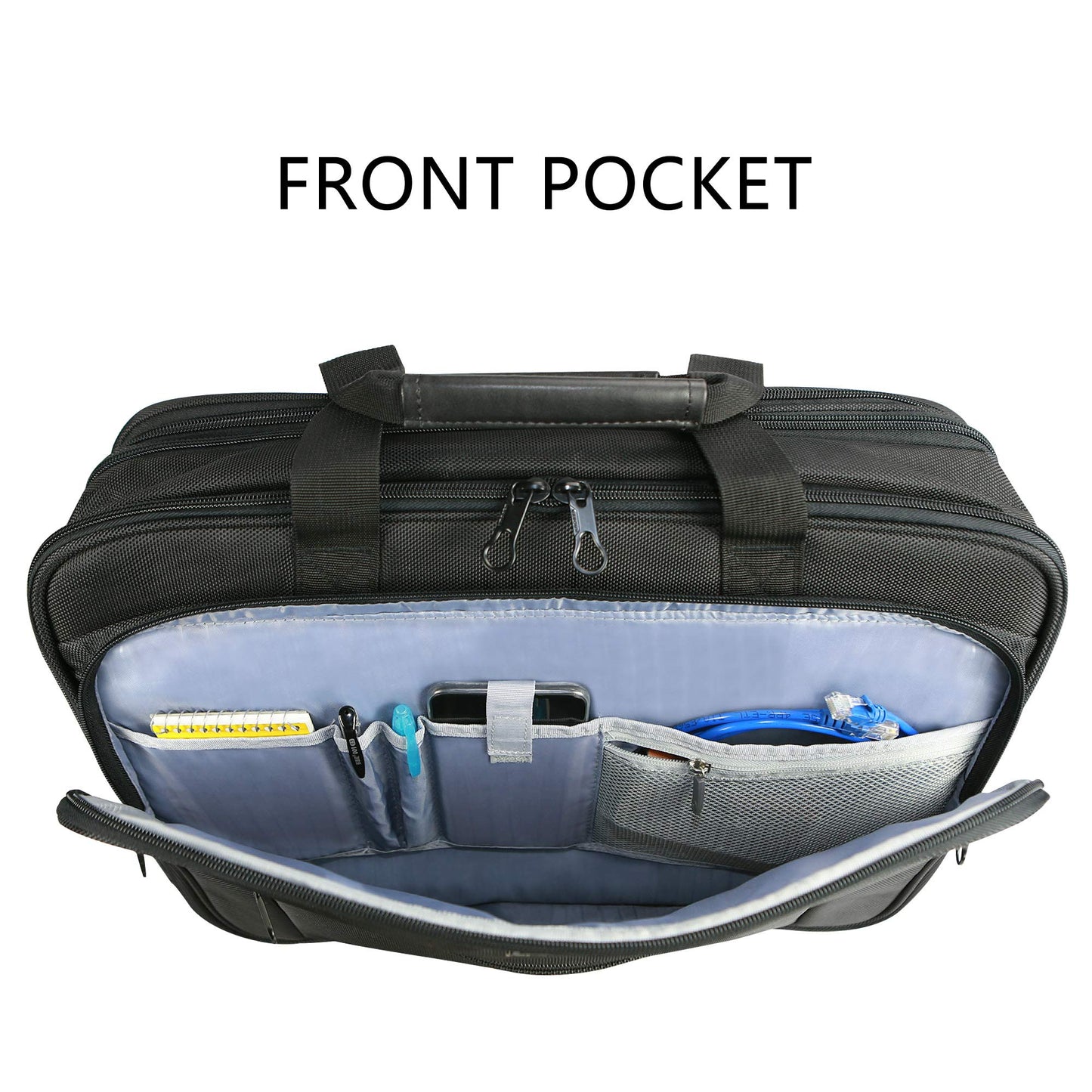KROSER Laptop Bag XXL Laptop Briefcase Fits Up to 18 Inch Laptop Water-Repellent Gaming Computer Bag Shoulder Bag Expandable Capacity for Travel/Business/School/Men-Black