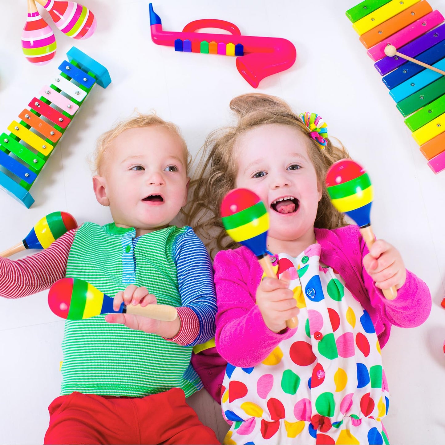 BOUBONI 40Pcs DIY Wooden Maracas for Kids, Mini Maracas for Mexican Fiesta Party Favors with 24Pcs Multicolor Pens, Cinco De Mayo Party Supplies