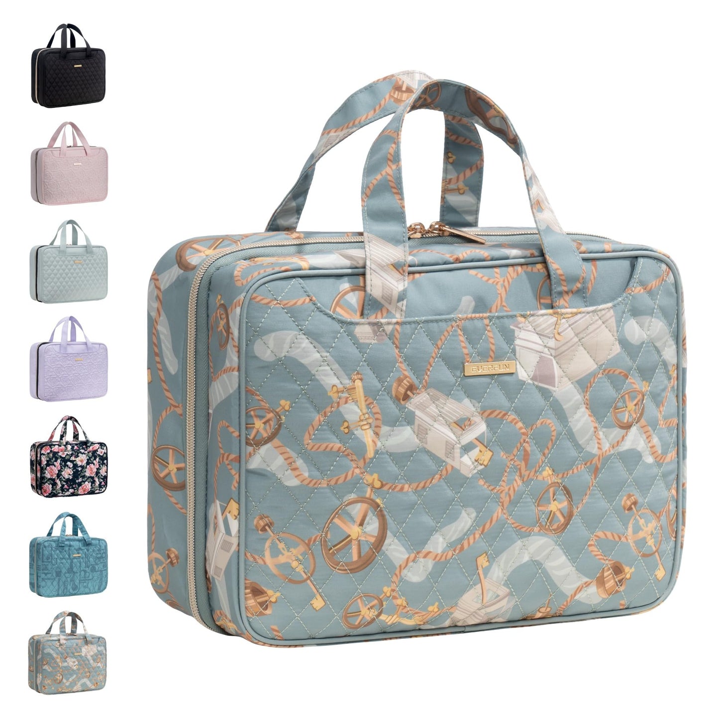 Everfun Hanging Travel Toiletry Bag for Women Traveling with Leakproof Compartment Makeup Cosmetic Organizer Dopp Kit Travel Accessories Essentials Must Have