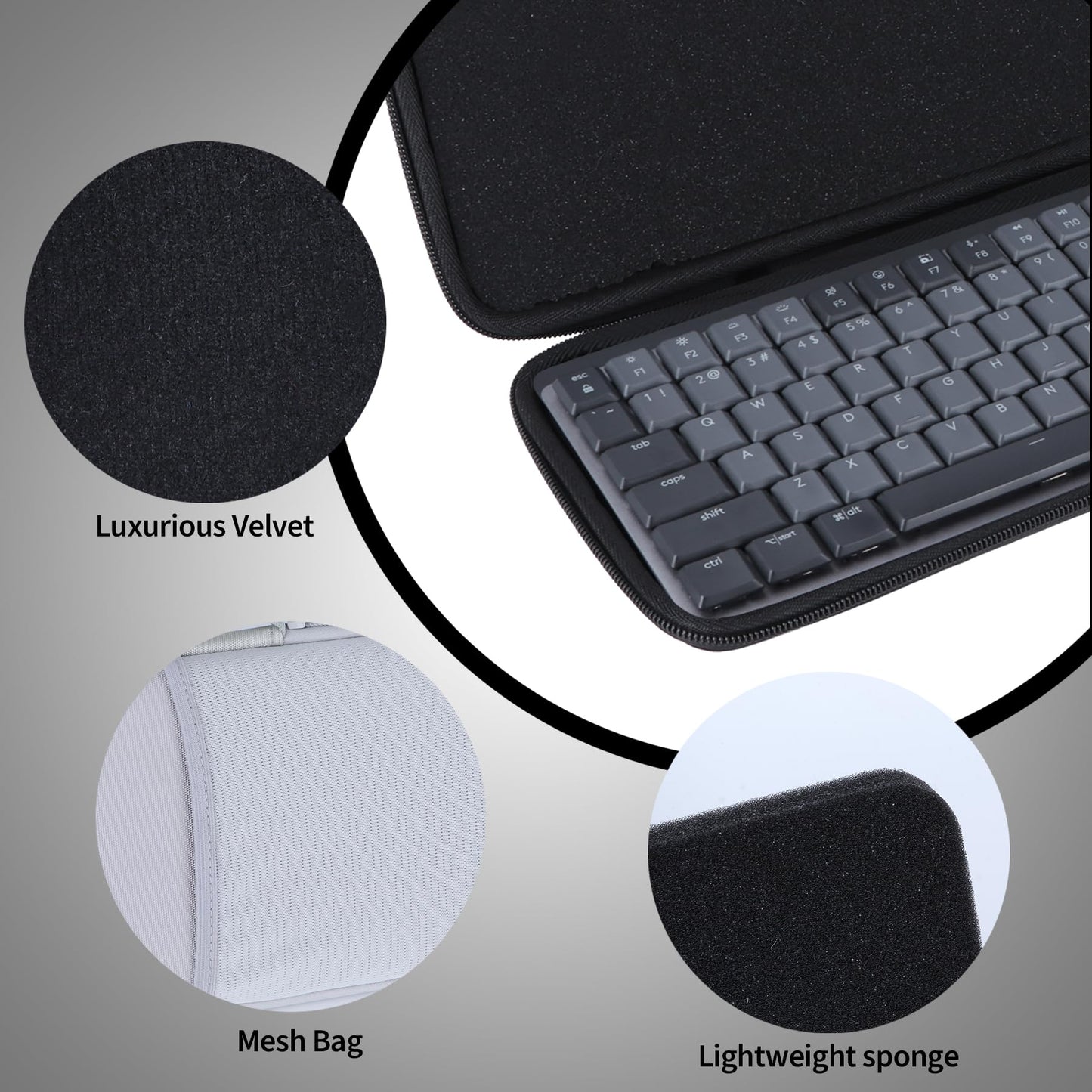 Peyyargo Case Compatible with Logitech MX Mechanical Illuminated Performance Keyboard (Pale Grey)