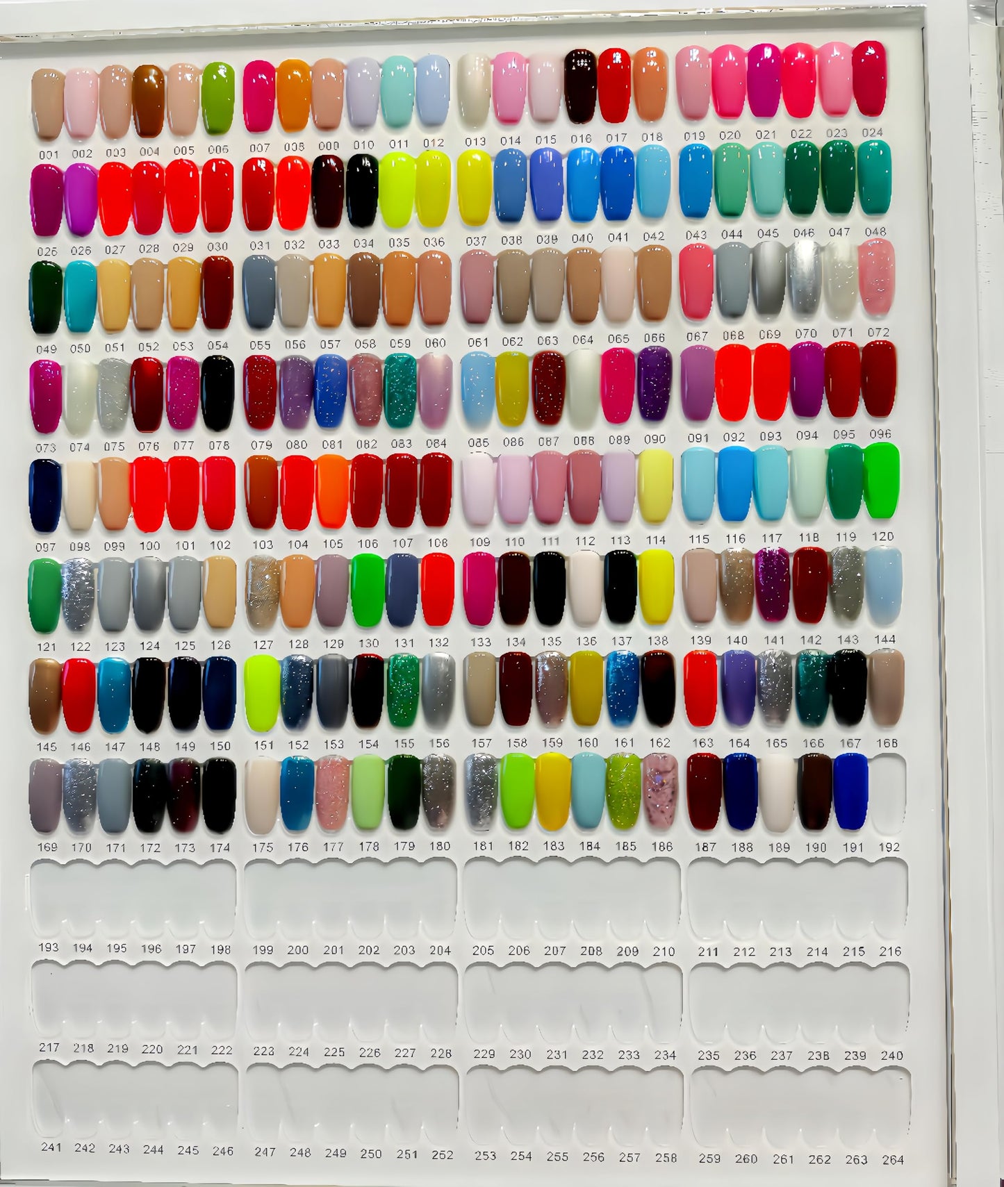 Acycoin2A 528 Nail Gel Polish Display Chart Acrylic Nail Art Sample Book Salon Color Exhibit Tools Showing Shelf with False Tips and Number Sticker
