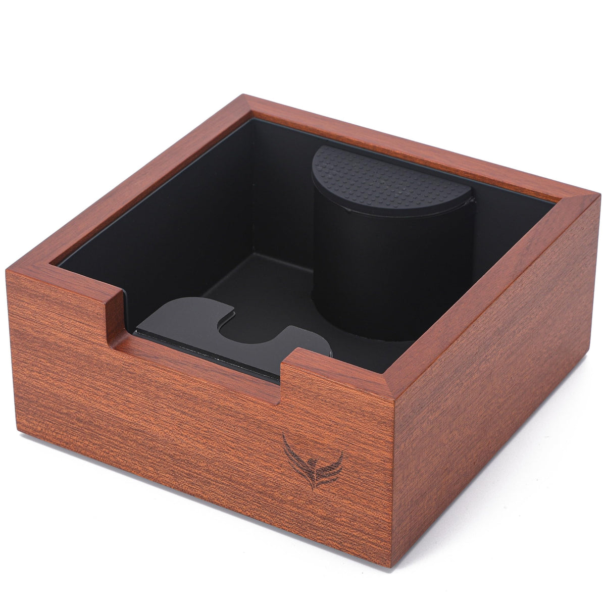 KNODOS Rosewood Espresso Knock Box – Coffee Puck Bin with Shock-Absorbing Bar & Non-Slip Base | Premium Coffee Grounds Container for Espresso Stations & Home Barista Setups