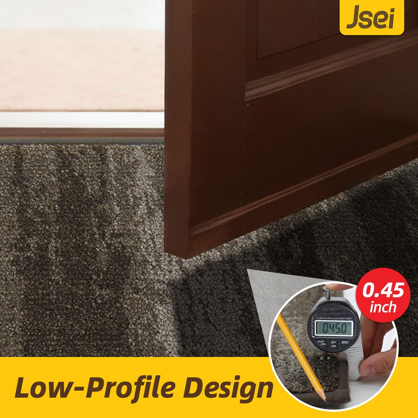 JSEI Dirt Trapper Door Mat 32"x48", Non-Slip Doormats Washable Entryway Mat, Welcome Floor Mat Absorbent Low Profile Dog Door Mats for Front Back Door, Wet Shoes & Paws, Brown
