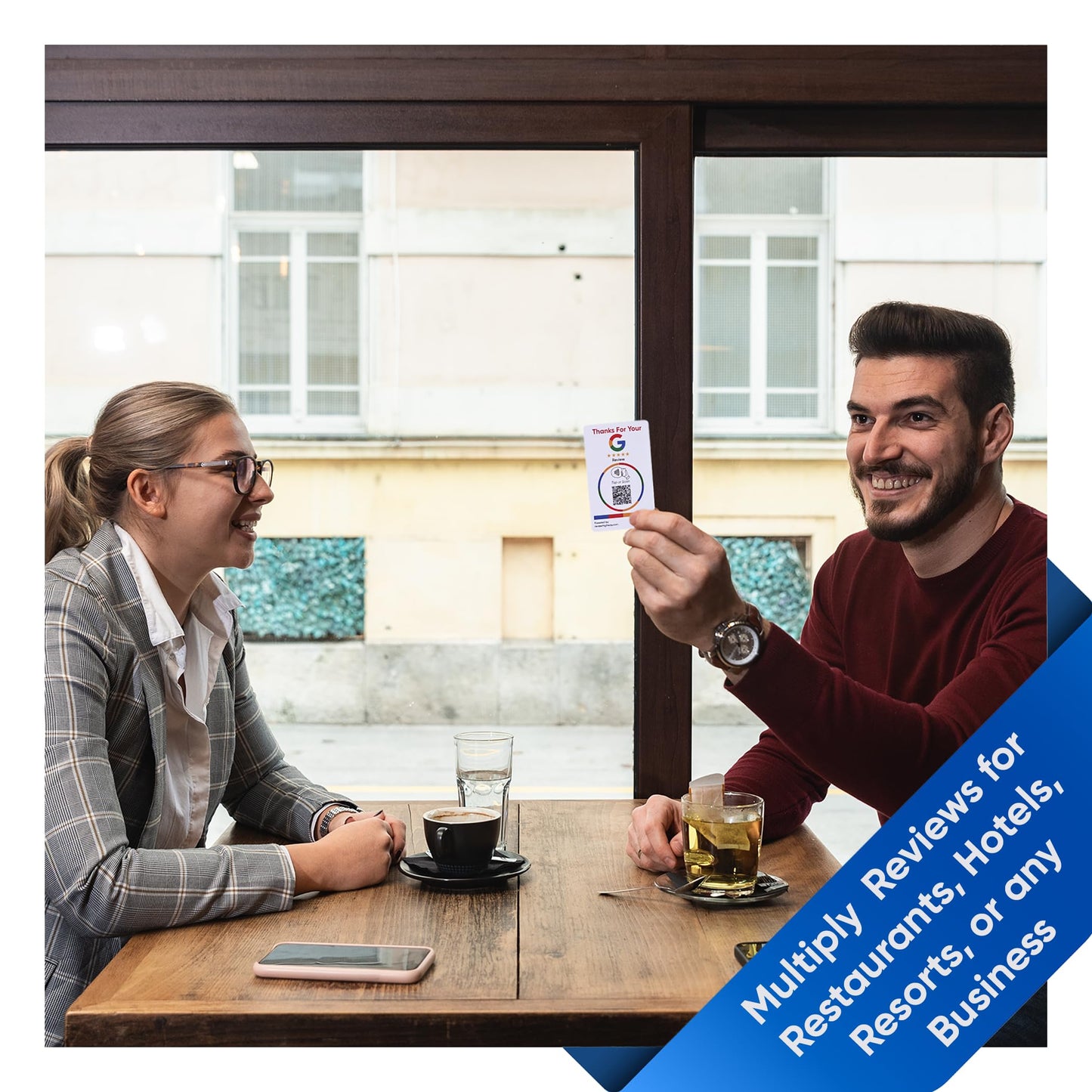 NFC Tap Card (5-Pack) by Review Highway – Canada Made - Compatible with Google Reviews - NFC Tap & QR Scan for Instant Reviews - iPhone/Android Compatible – Reusable & Lightning Fast